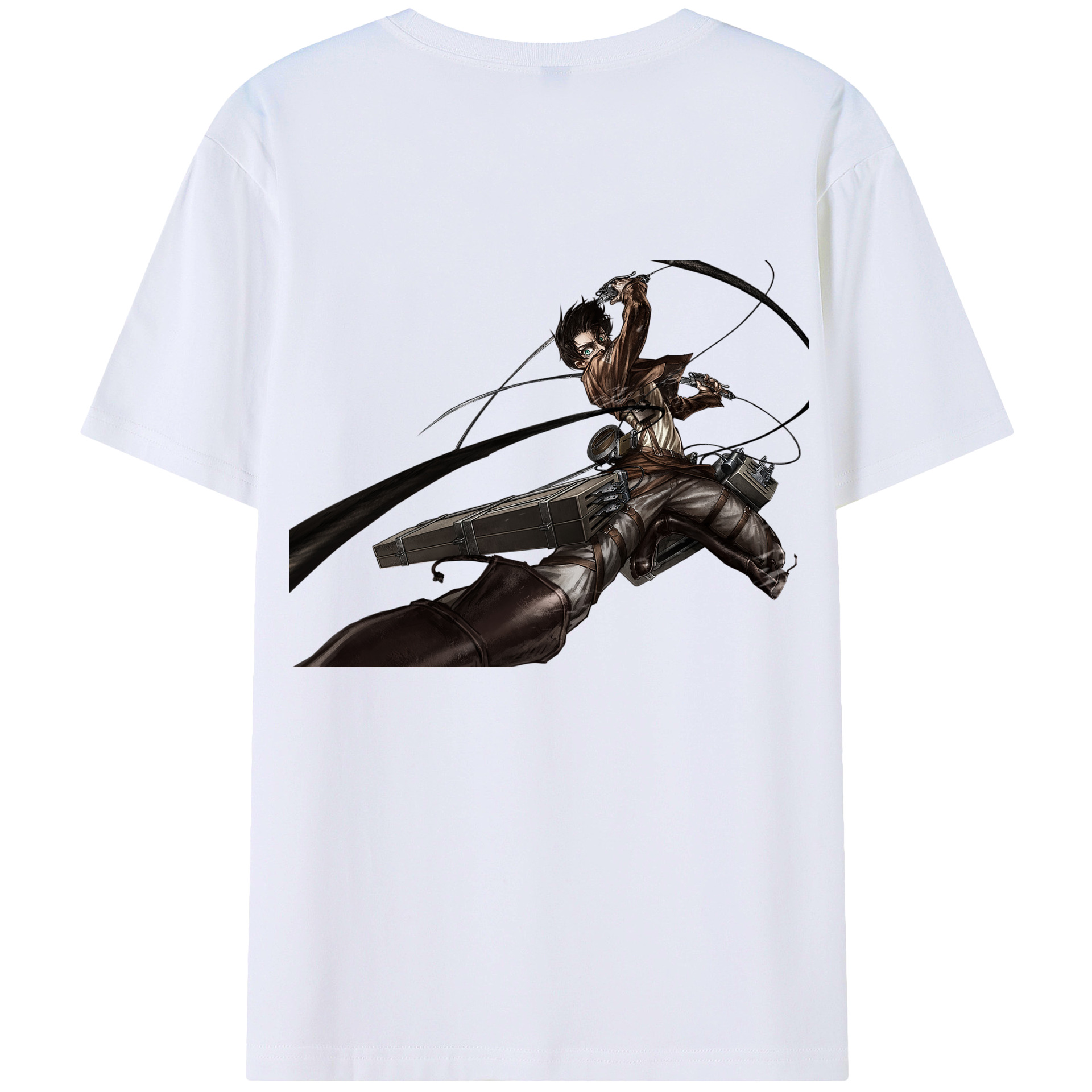 （画像用） 進撃の巨人 エレン･イェーガー Attack on Titan Eren Jäger 綿100％半袖Tシャツ（背面プリント）