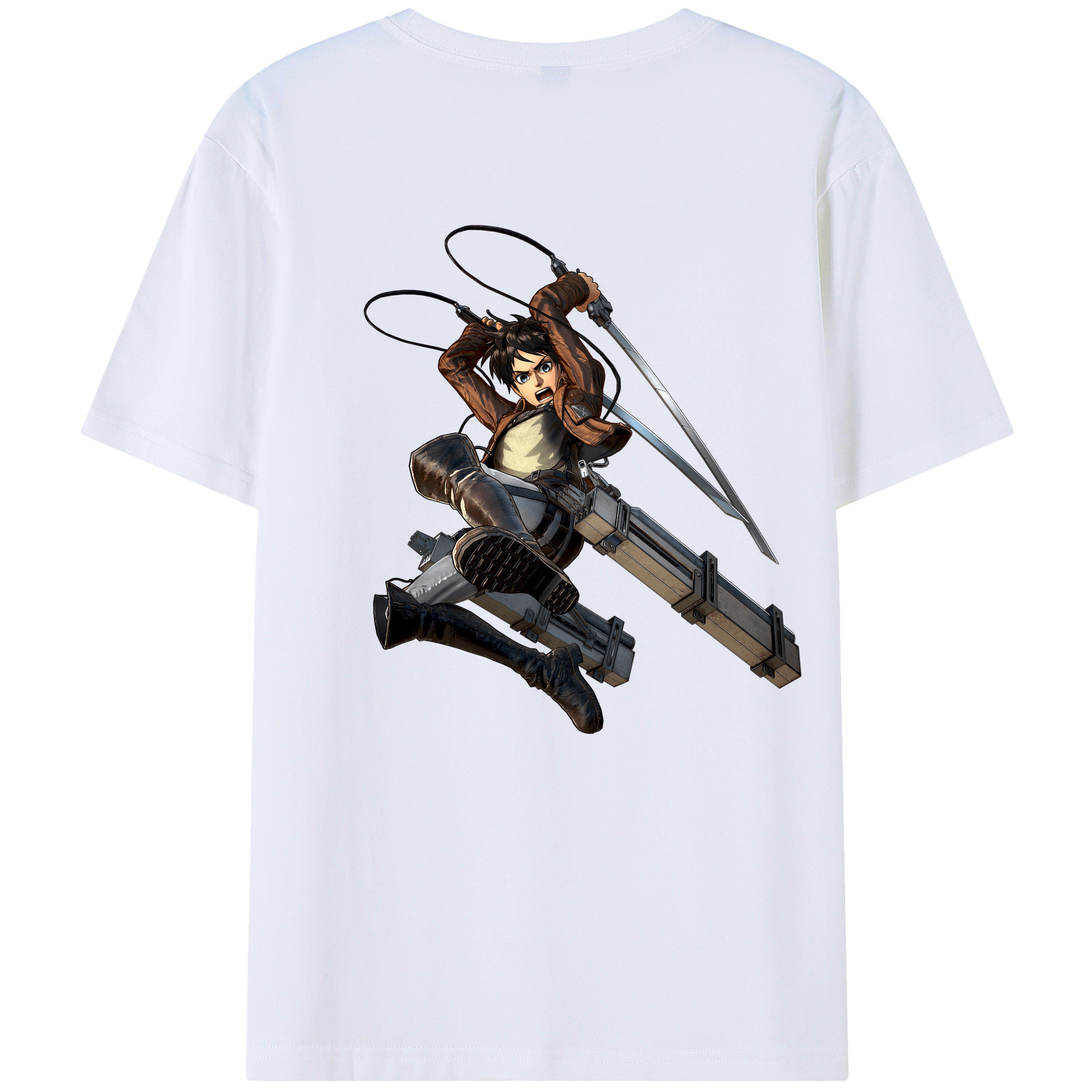 （画像用） 進撃の巨人 エレン･イェーガー Attack on Titan Eren Jäger 綿100％半袖Tシャツ（背面プリント）