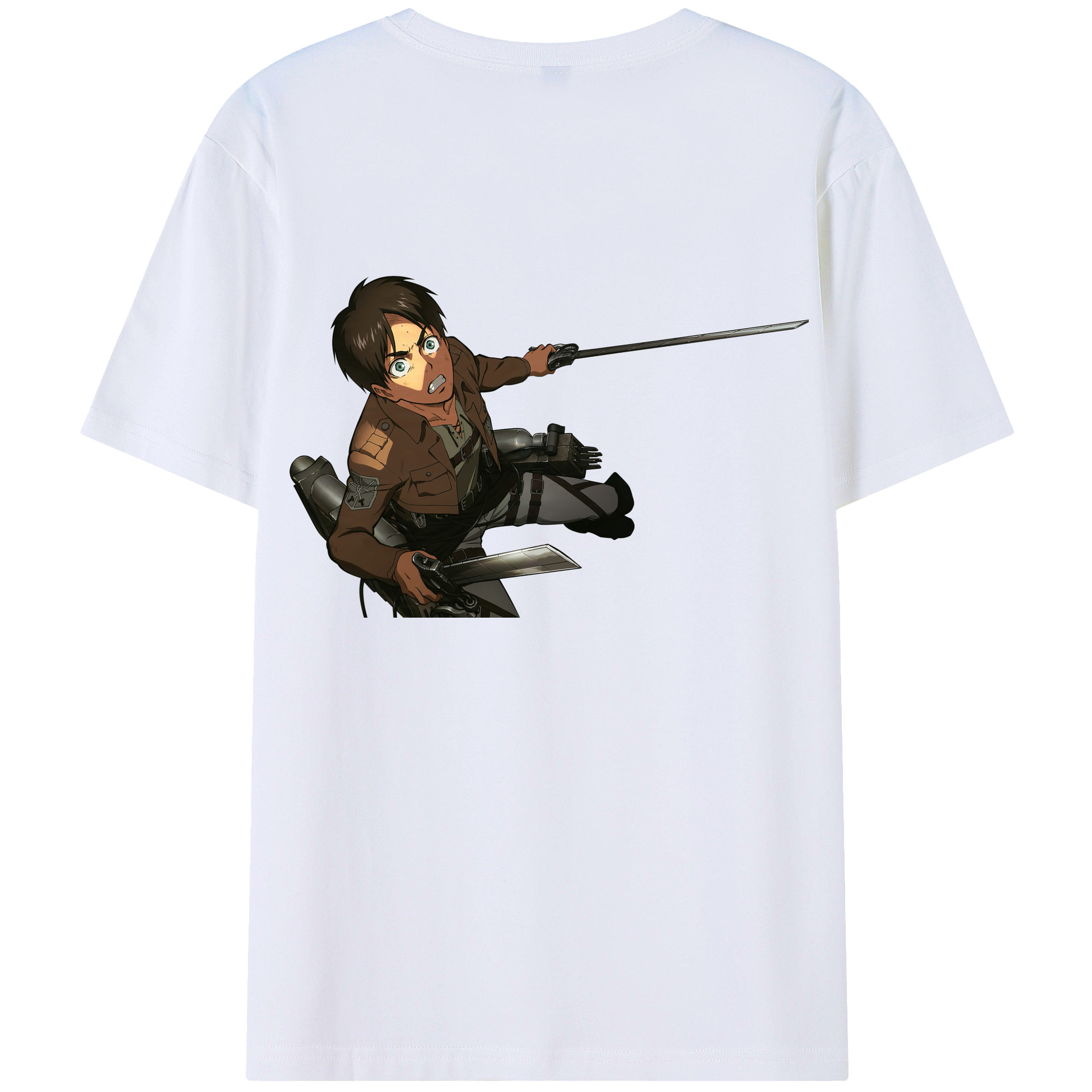 （画像用） 進撃の巨人 エレン･イェーガー Attack on Titan Eren Jäger 綿100％半袖Tシャツ（背面プリント）