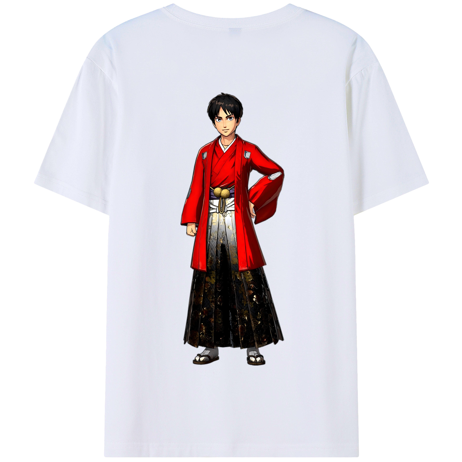 （画像用） 進撃の巨人 エレン･イェーガー Attack on Titan Eren Jäger 綿100％半袖Tシャツ（背面プリント）