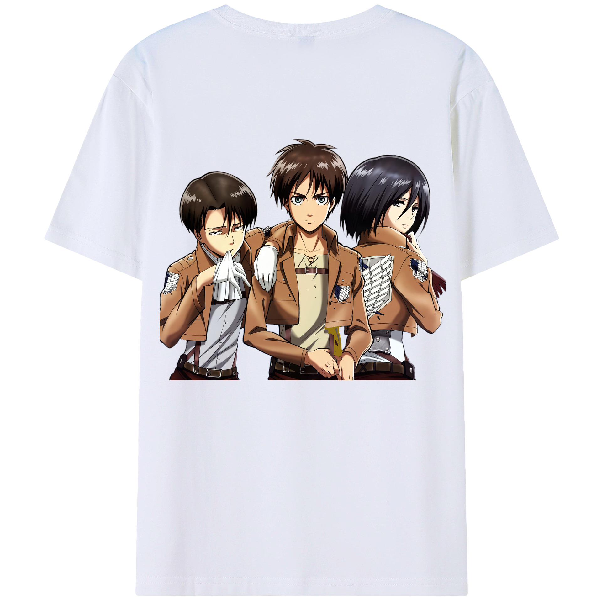 （画像用） 進撃の巨人 エレン･イェーガー Attack on Titan Eren Jäger 綿100％半袖Tシャツ（背面プリント）