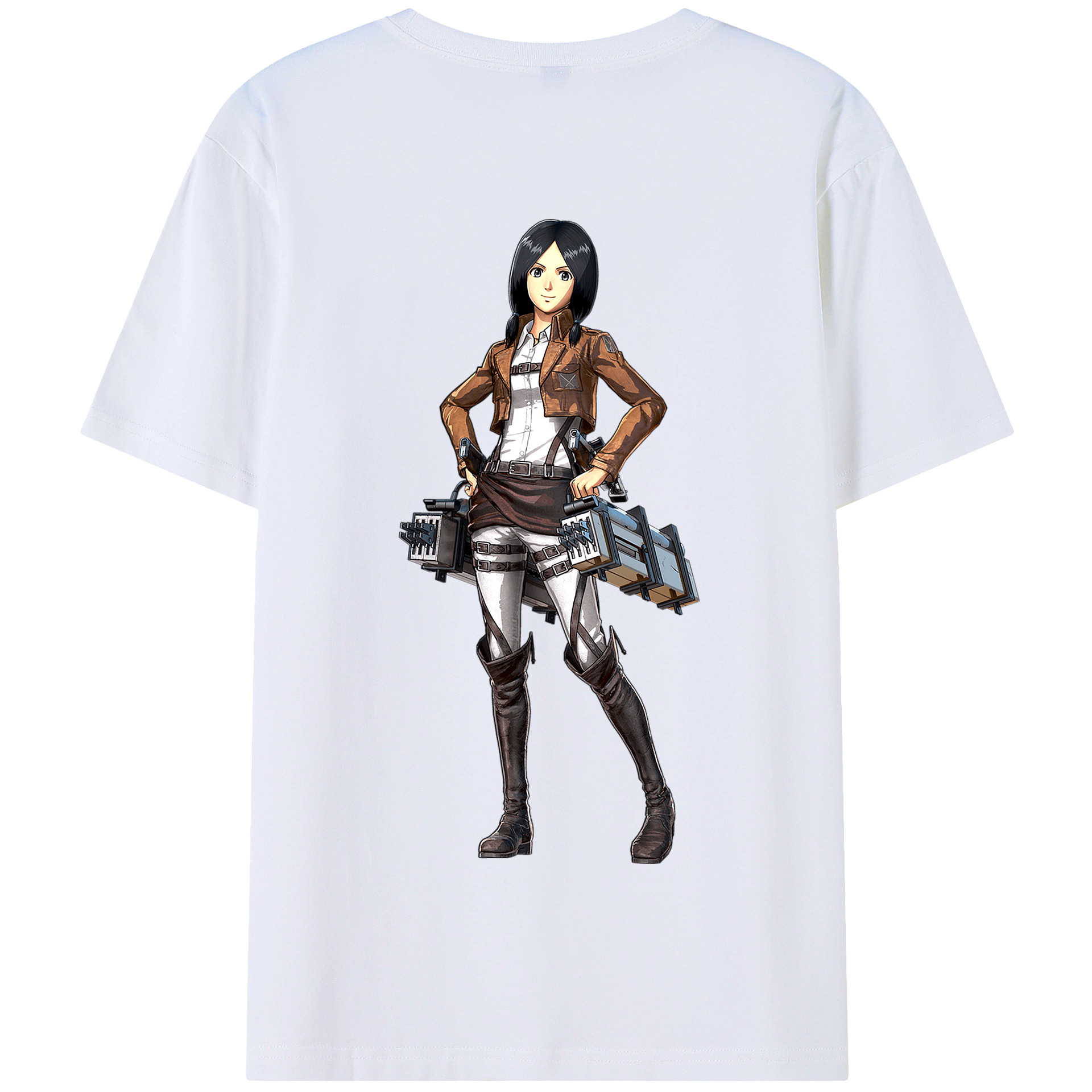 （画像用） 進撃の巨人 ミカサ·アッカーマン Attack on Titan Mikasa Ackerman 綿100％半袖Tシャツ（背面プリント）