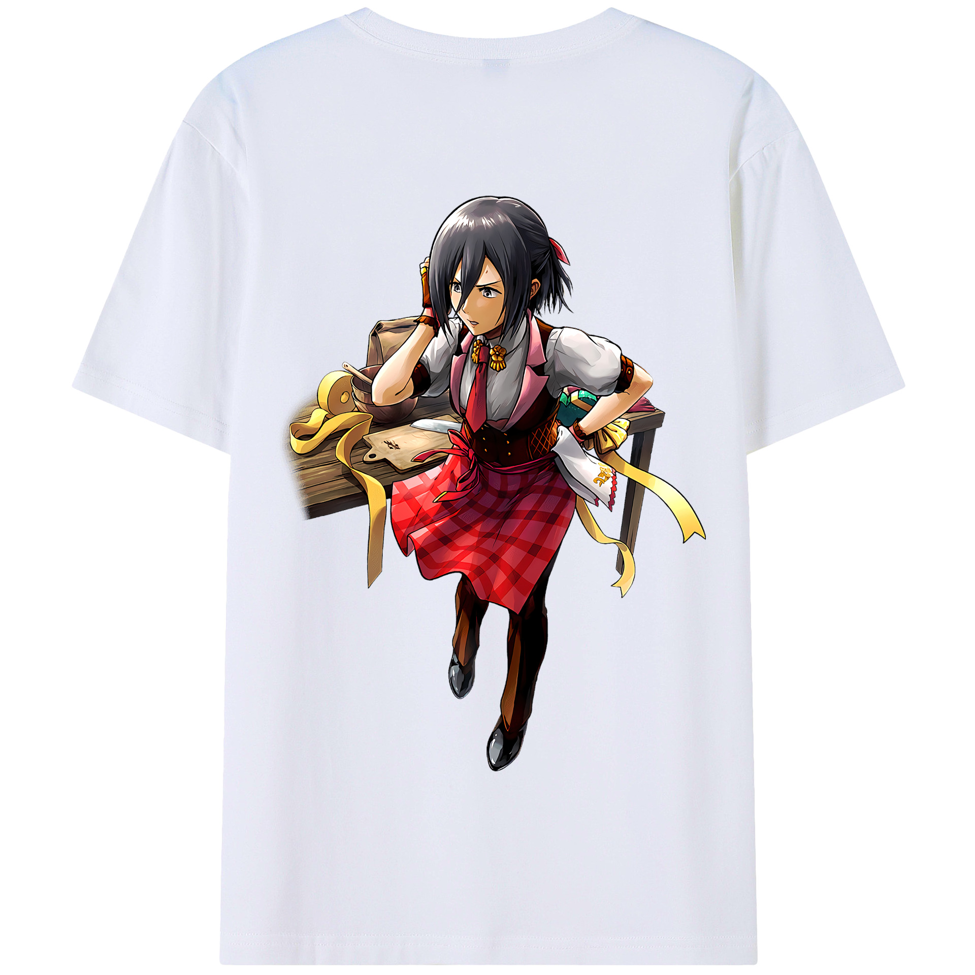 （画像用） 進撃の巨人 ミカサ·アッカーマン Attack on Titan Mikasa Ackerman 綿100％半袖Tシャツ（背面プリント）