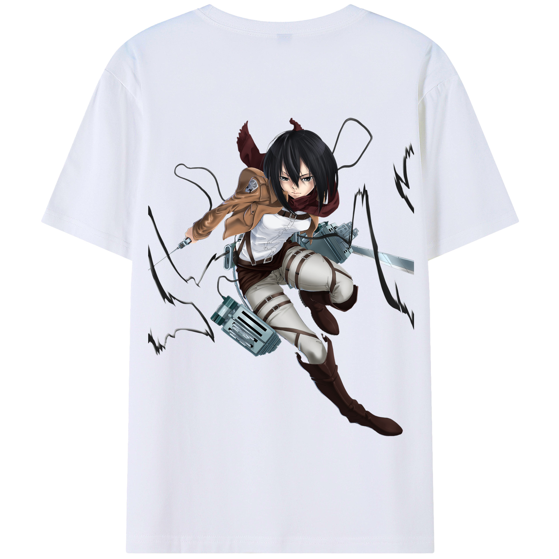 （画像用） 進撃の巨人 ミカサ·アッカーマン Attack on Titan Mikasa Ackerman 綿100％半袖Tシャツ（背面プリント）