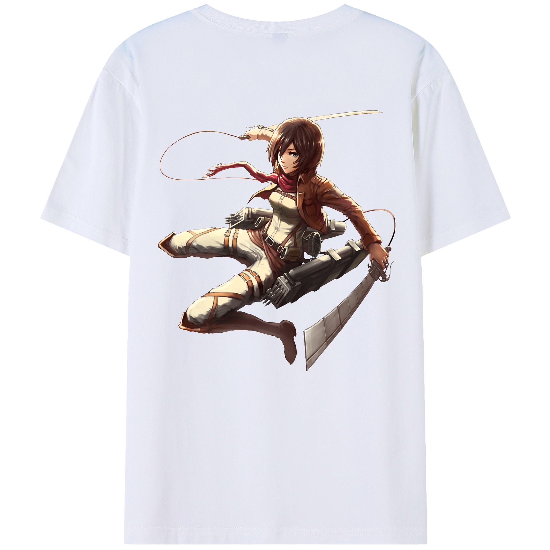 （画像用） 進撃の巨人 ミカサ·アッカーマン Attack on Titan Mikasa Ackerman 綿100％半袖Tシャツ（背面プリント）