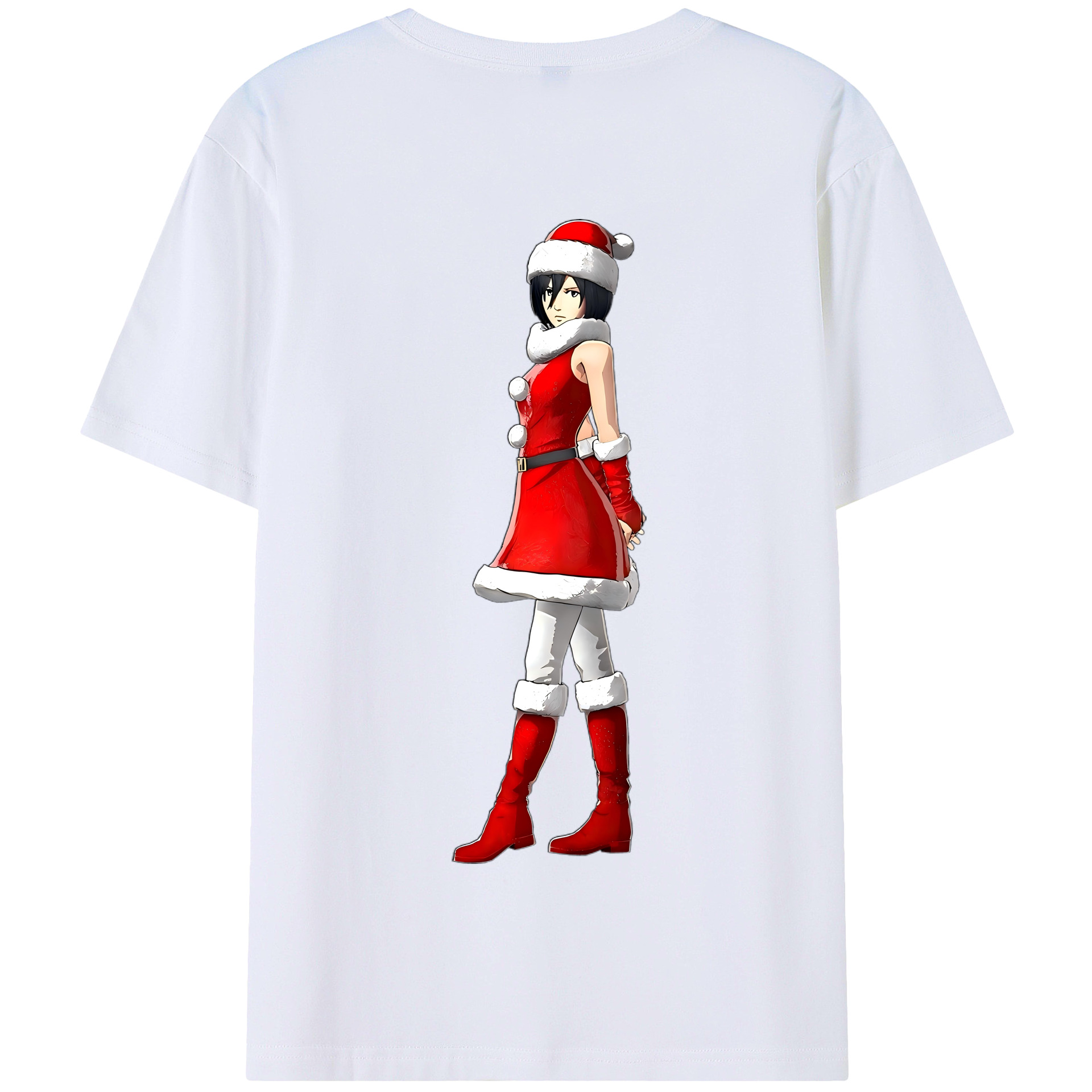 （画像用） 進撃の巨人 ミカサ·アッカーマン Attack on Titan Mikasa Ackerman 綿100％半袖Tシャツ（背面プリント）