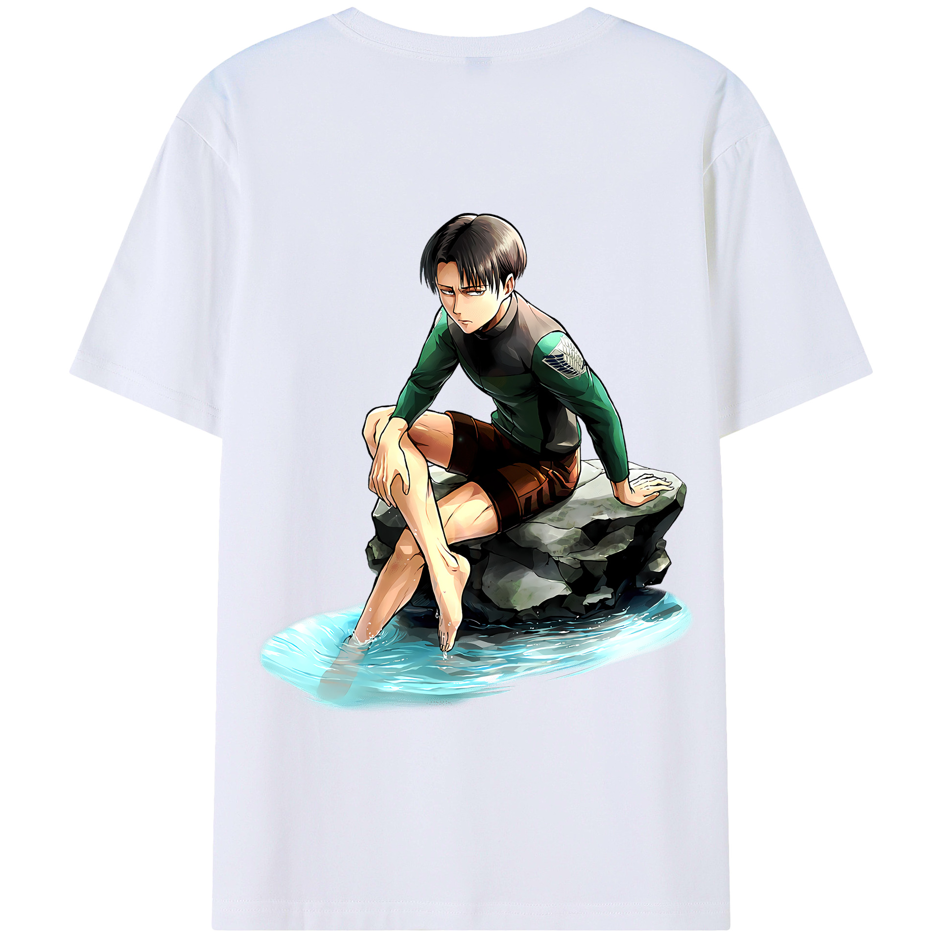 （画像用） 進撃の巨人 リヴァイ·アッカーマン Attack on Titan Levi Ackerman 綿100％半袖Tシャツ（背面プリント）