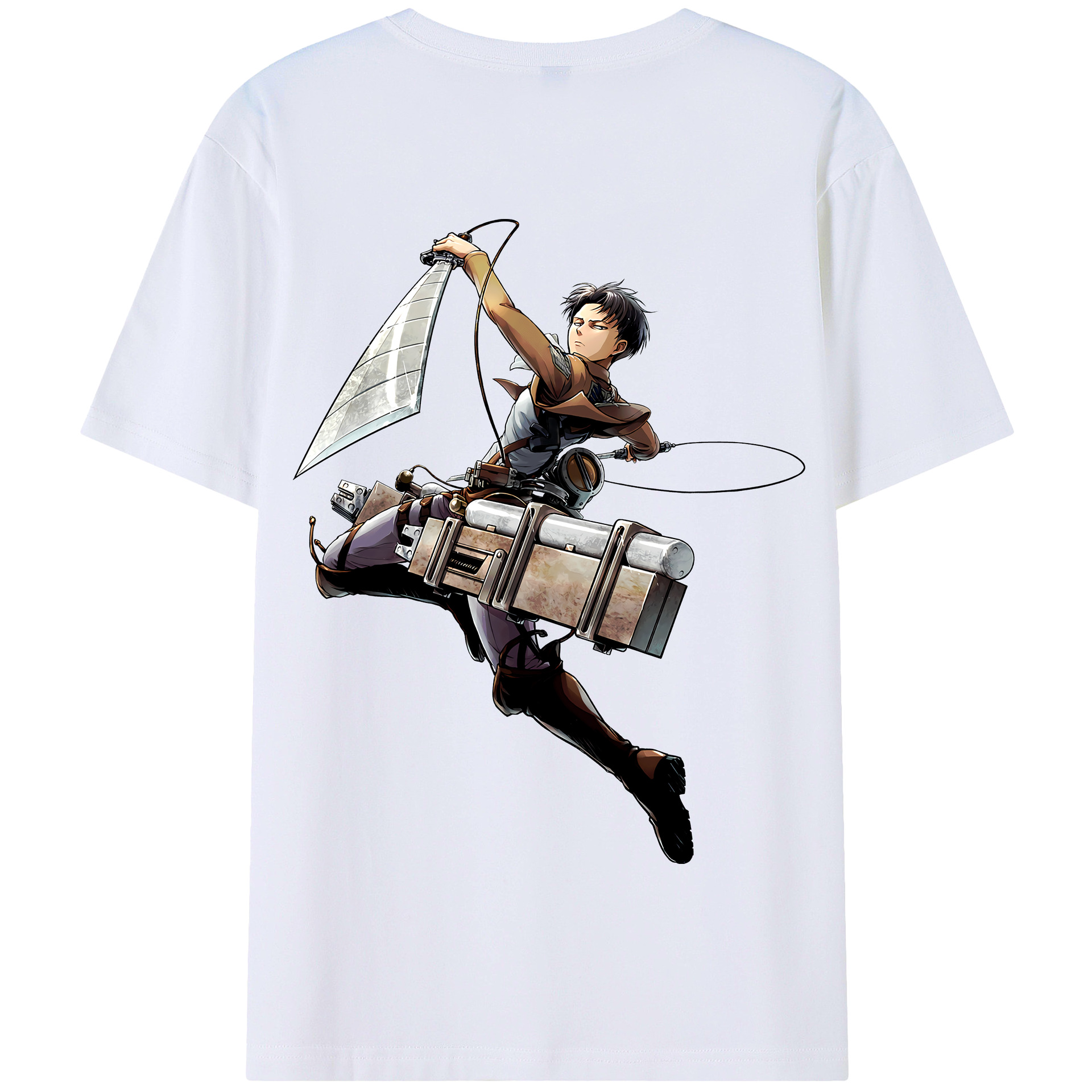 （画像用） 進撃の巨人 リヴァイ·アッカーマン Attack on Titan Levi Ackerman 綿100％半袖Tシャツ（背面プリント）