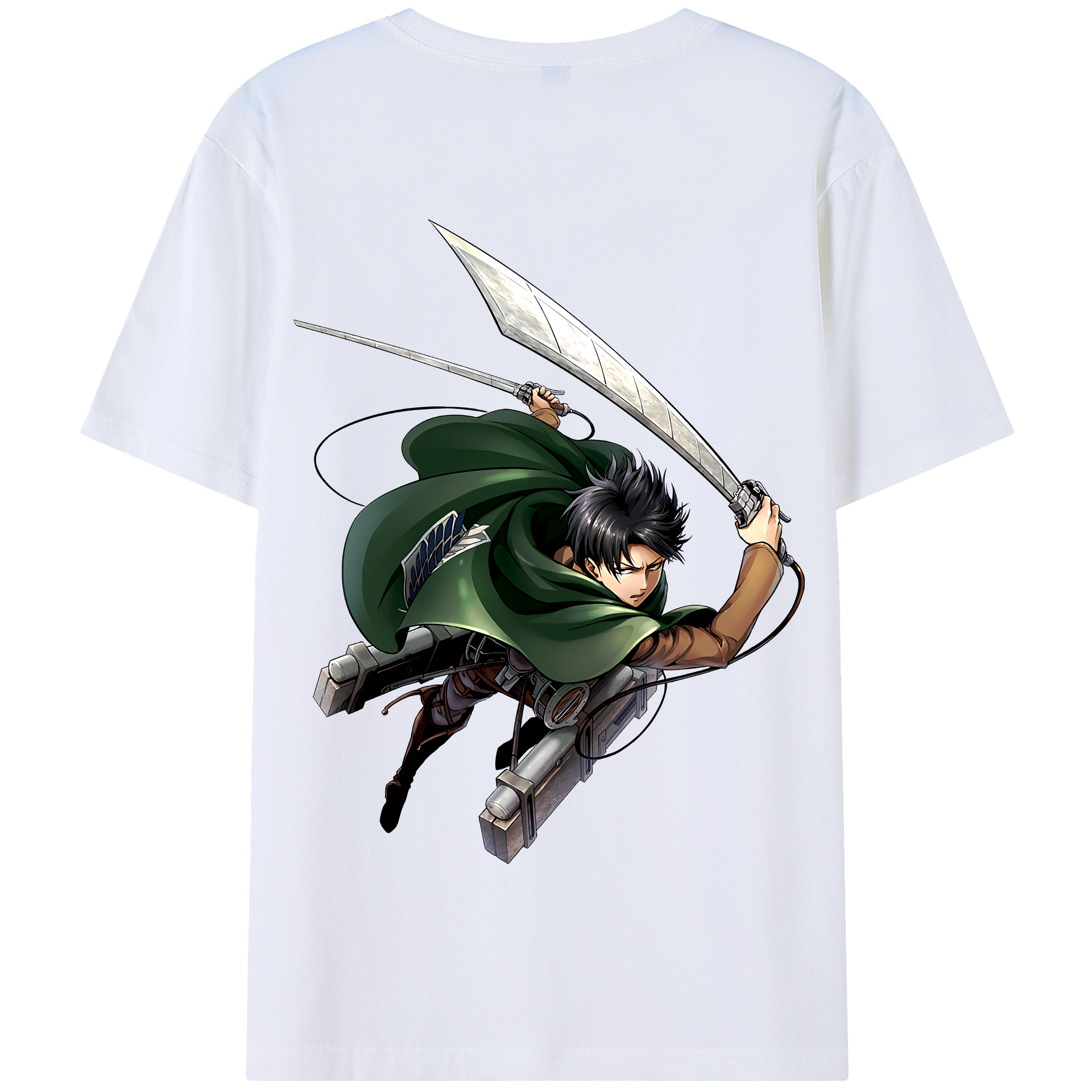 （画像用） 進撃の巨人 リヴァイ·アッカーマン Attack on Titan Levi Ackerman 綿100％半袖Tシャツ（背面プリント）