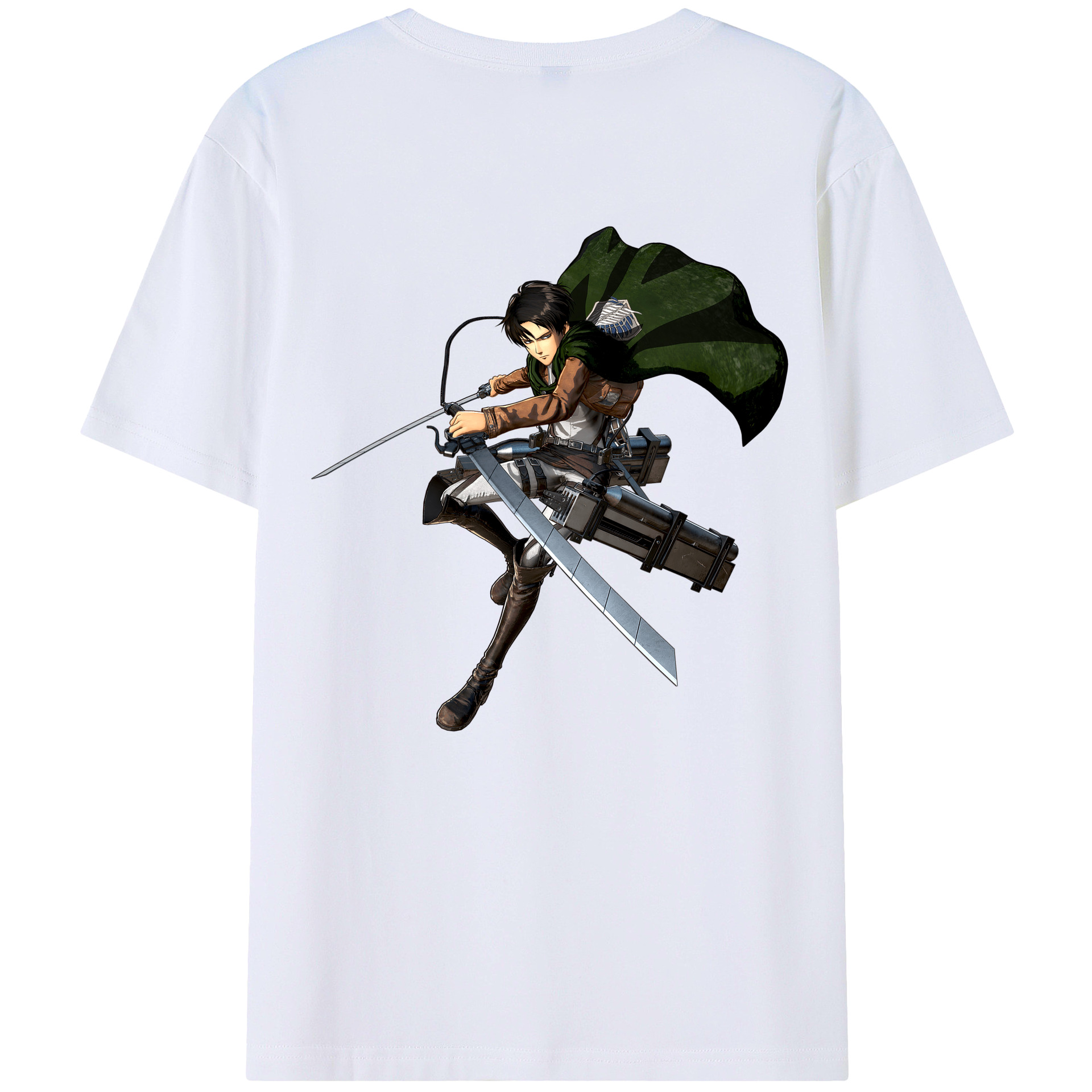 （画像用） 進撃の巨人 リヴァイ·アッカーマン Attack on Titan Levi Ackerman 綿100％半袖Tシャツ（背面プリント）