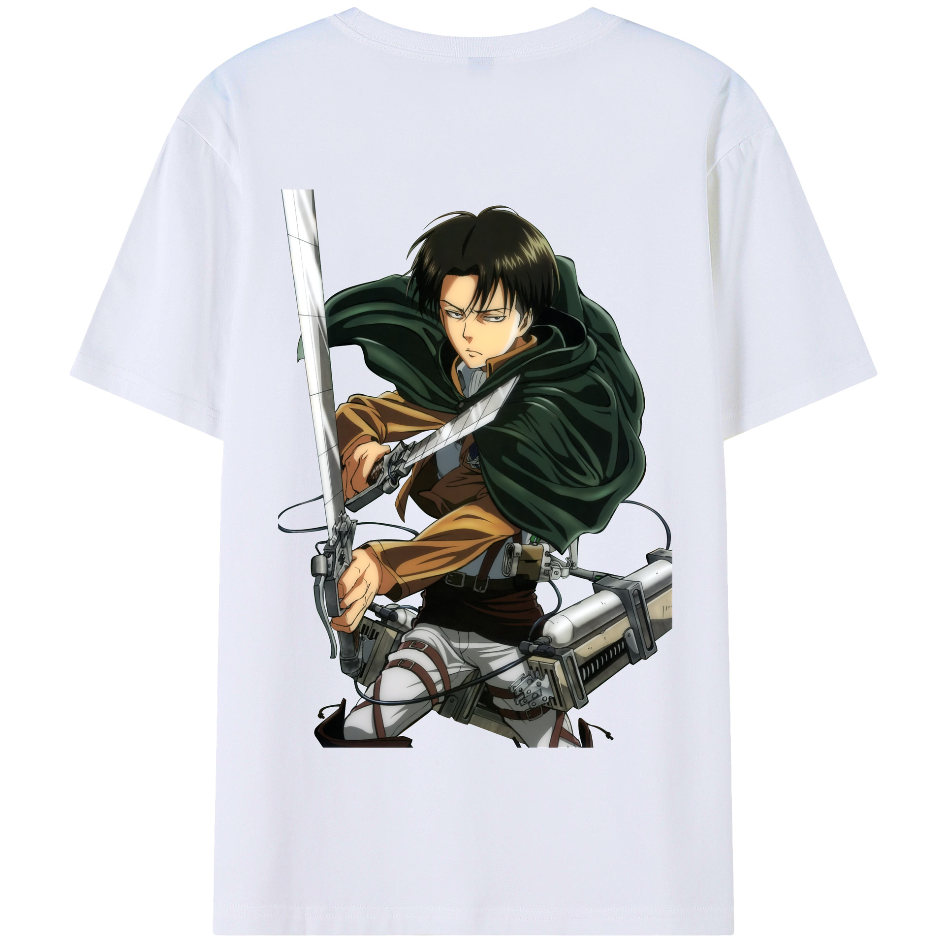 （画像用） 進撃の巨人 リヴァイ·アッカーマン Attack on Titan Levi Ackerman 綿100％半袖Tシャツ（背面プリント）