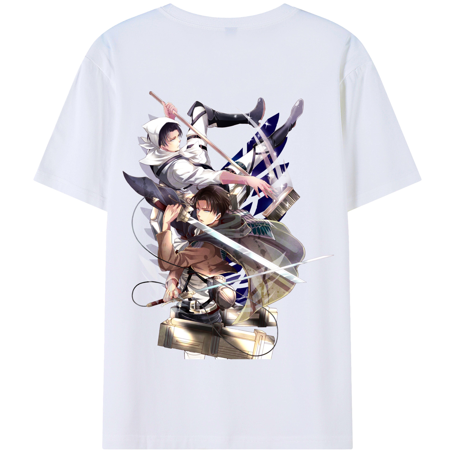 （画像用） 進撃の巨人 リヴァイ·アッカーマン Attack on Titan Levi Ackerman 綿100％半袖Tシャツ（背面プリント）