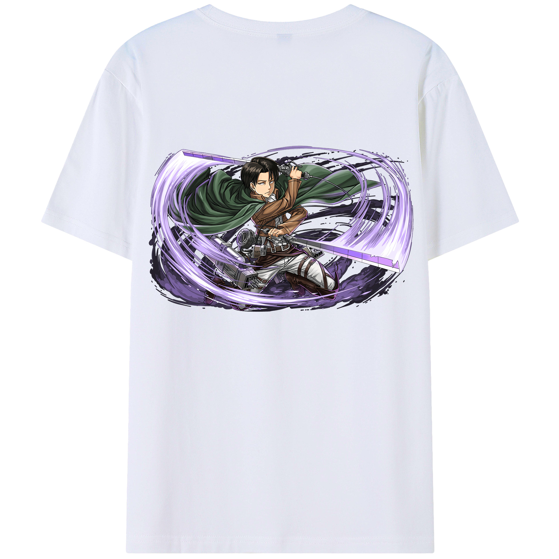（画像用） 進撃の巨人 リヴァイ·アッカーマン Attack on Titan Levi Ackerman 綿100％半袖Tシャツ（背面プリント）