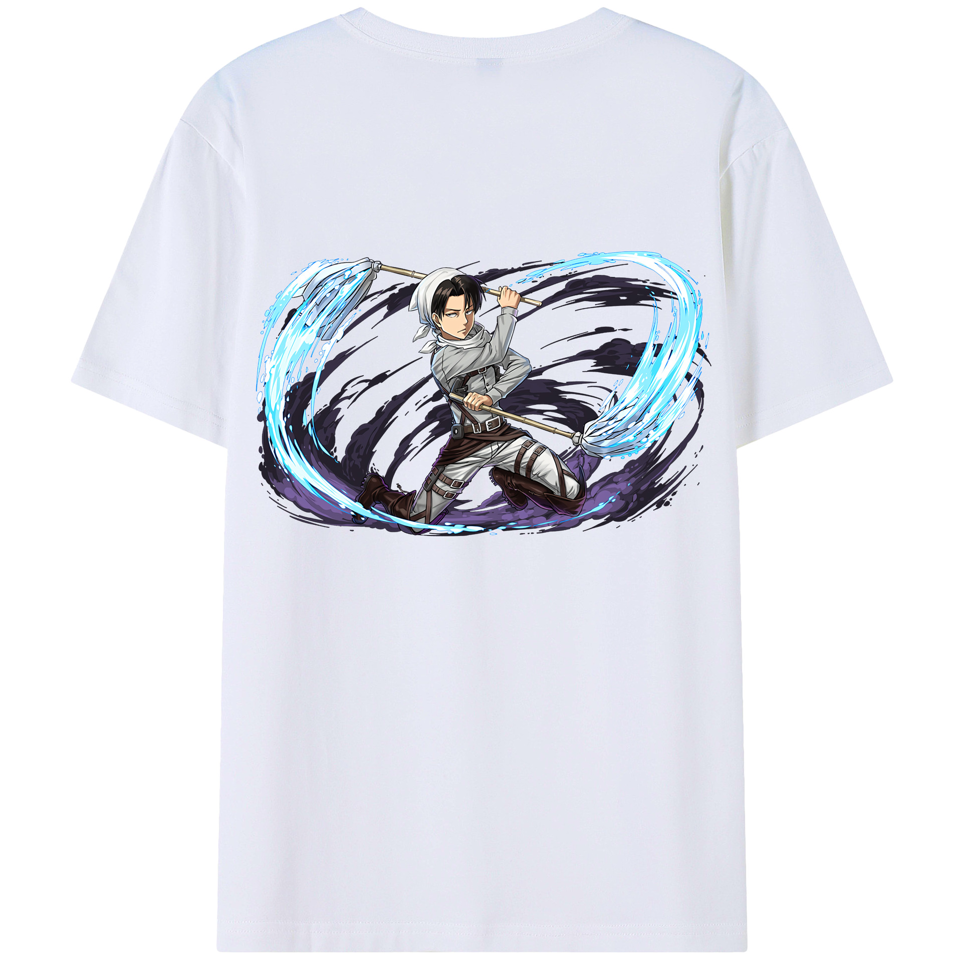 （画像用） 進撃の巨人 リヴァイ·アッカーマン Attack on Titan Levi Ackerman 綿100％半袖Tシャツ（背面プリント）