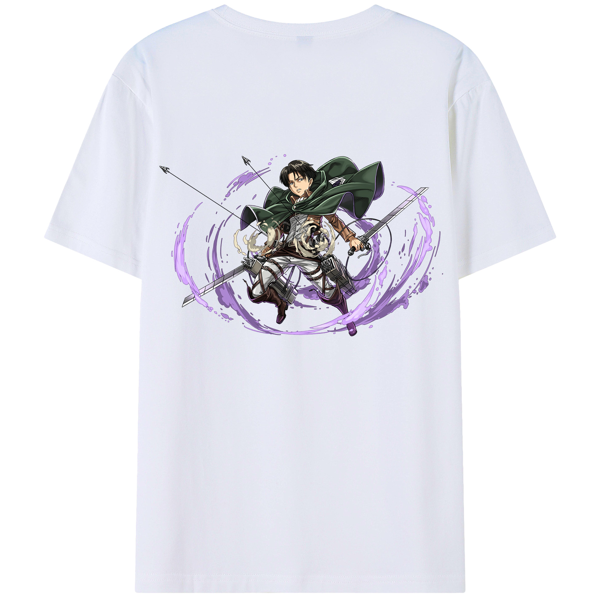 （画像用） 進撃の巨人 リヴァイ·アッカーマン Attack on Titan Levi Ackerman 綿100％半袖Tシャツ（背面プリント）