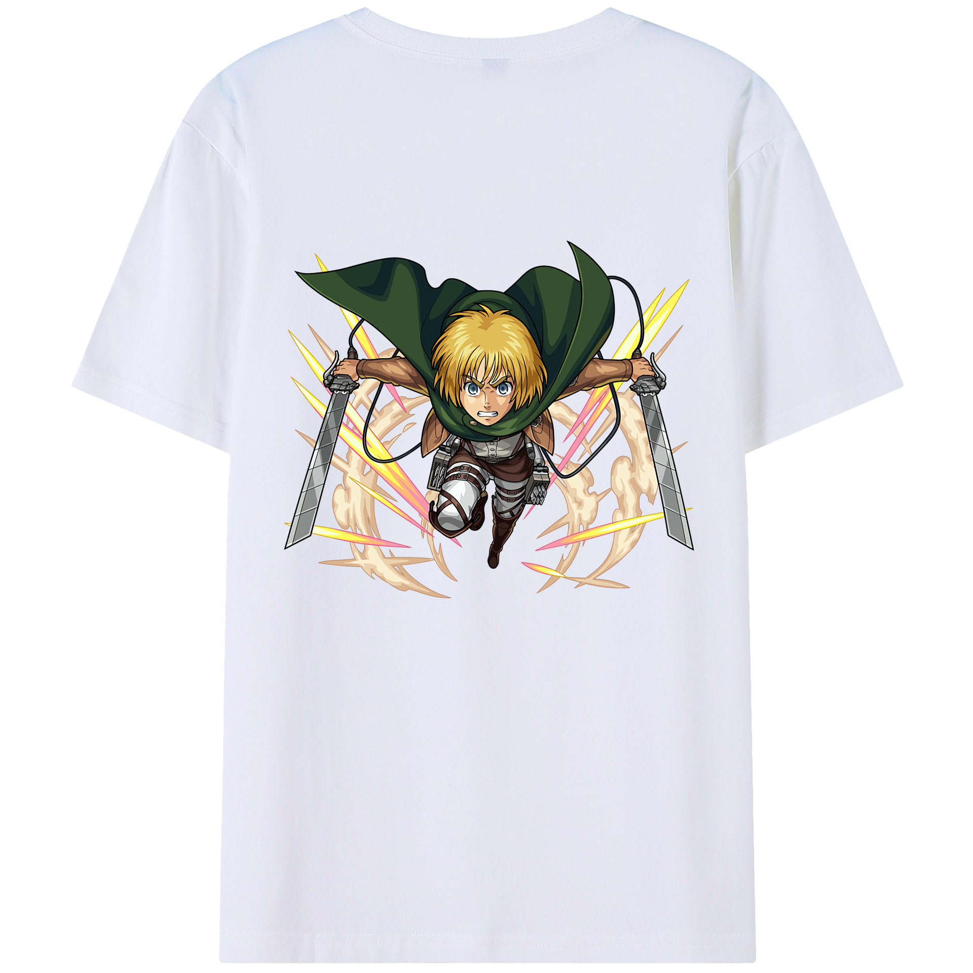 （画像用） 進撃の巨人 アルミン·アルレルト Attack on Titan Armin Arlert 綿100％半袖Tシャツ（背面プリント）