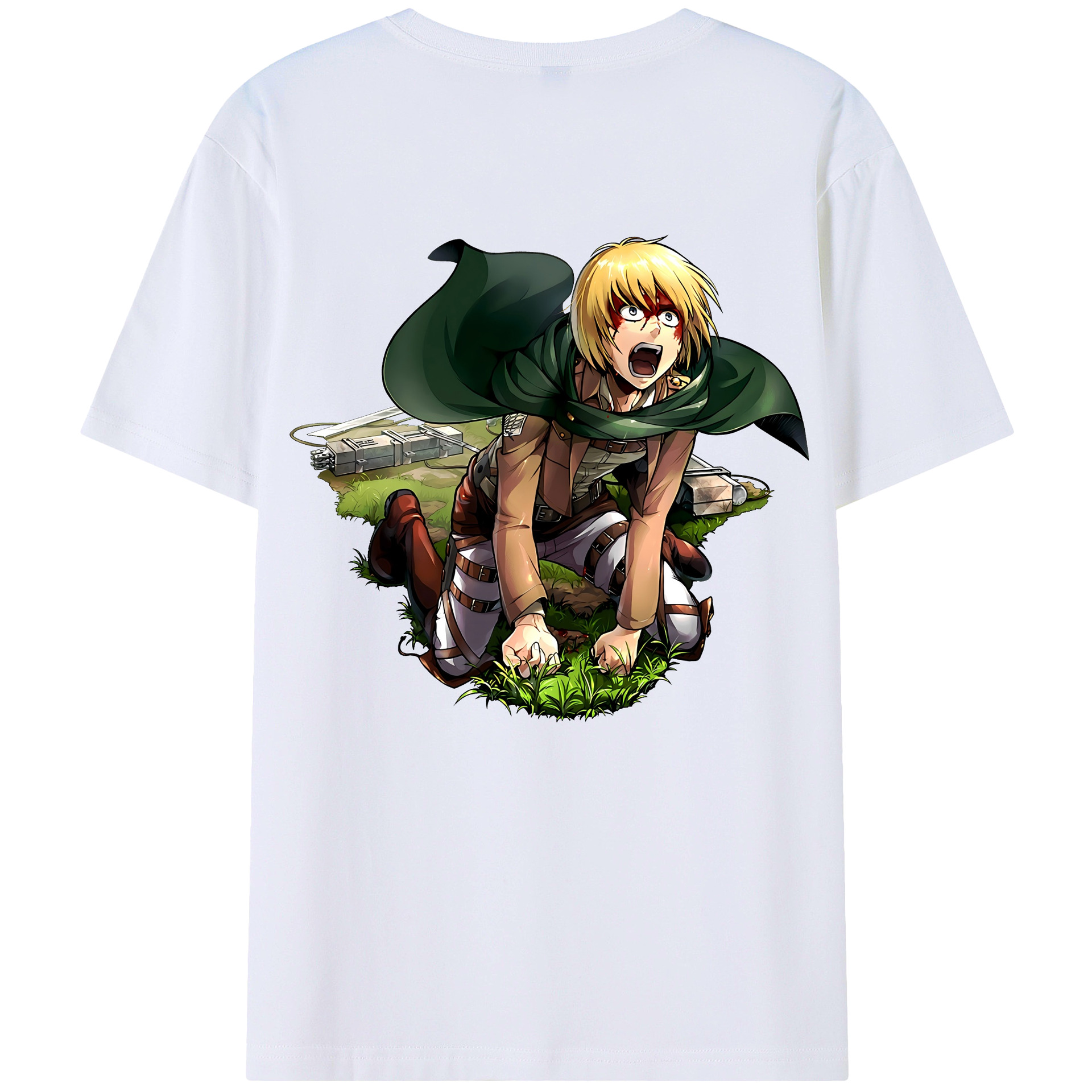 （画像用） 進撃の巨人 アルミン·アルレルト Attack on Titan Armin Arlert 綿100％半袖Tシャツ（背面プリント）