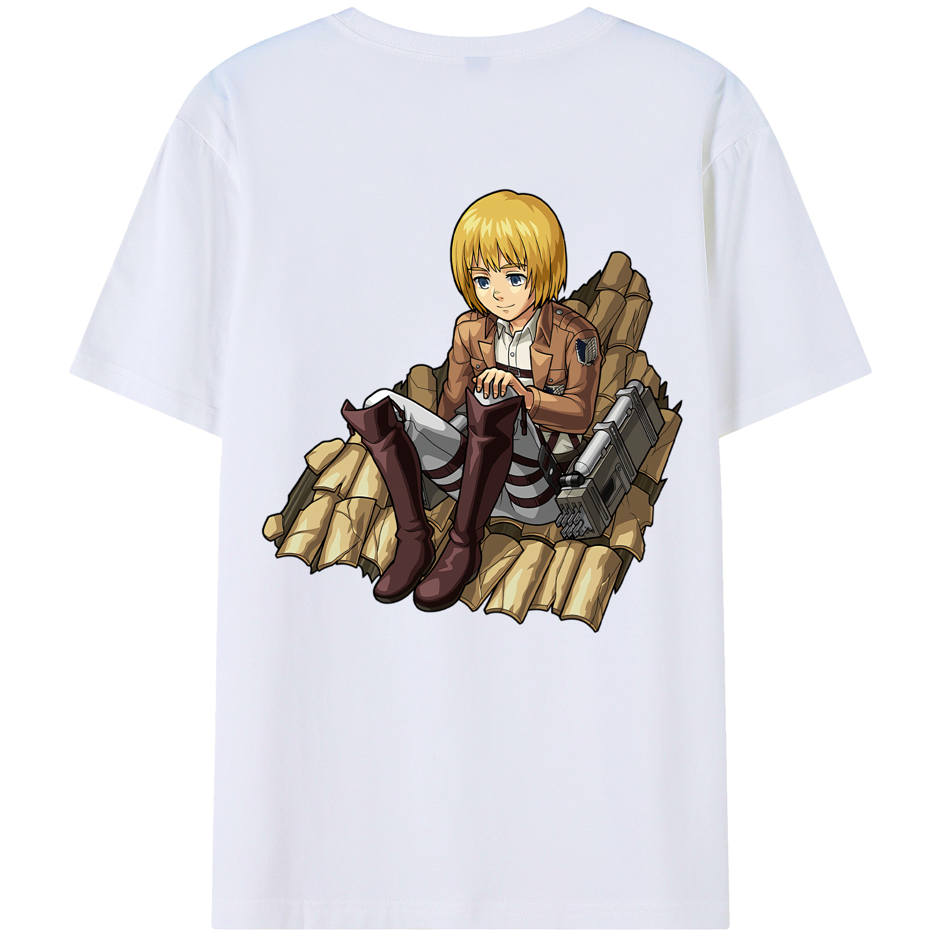 （画像用） 進撃の巨人 アルミン·アルレルト Attack on Titan Armin Arlert 綿100％半袖Tシャツ（背面プリント）