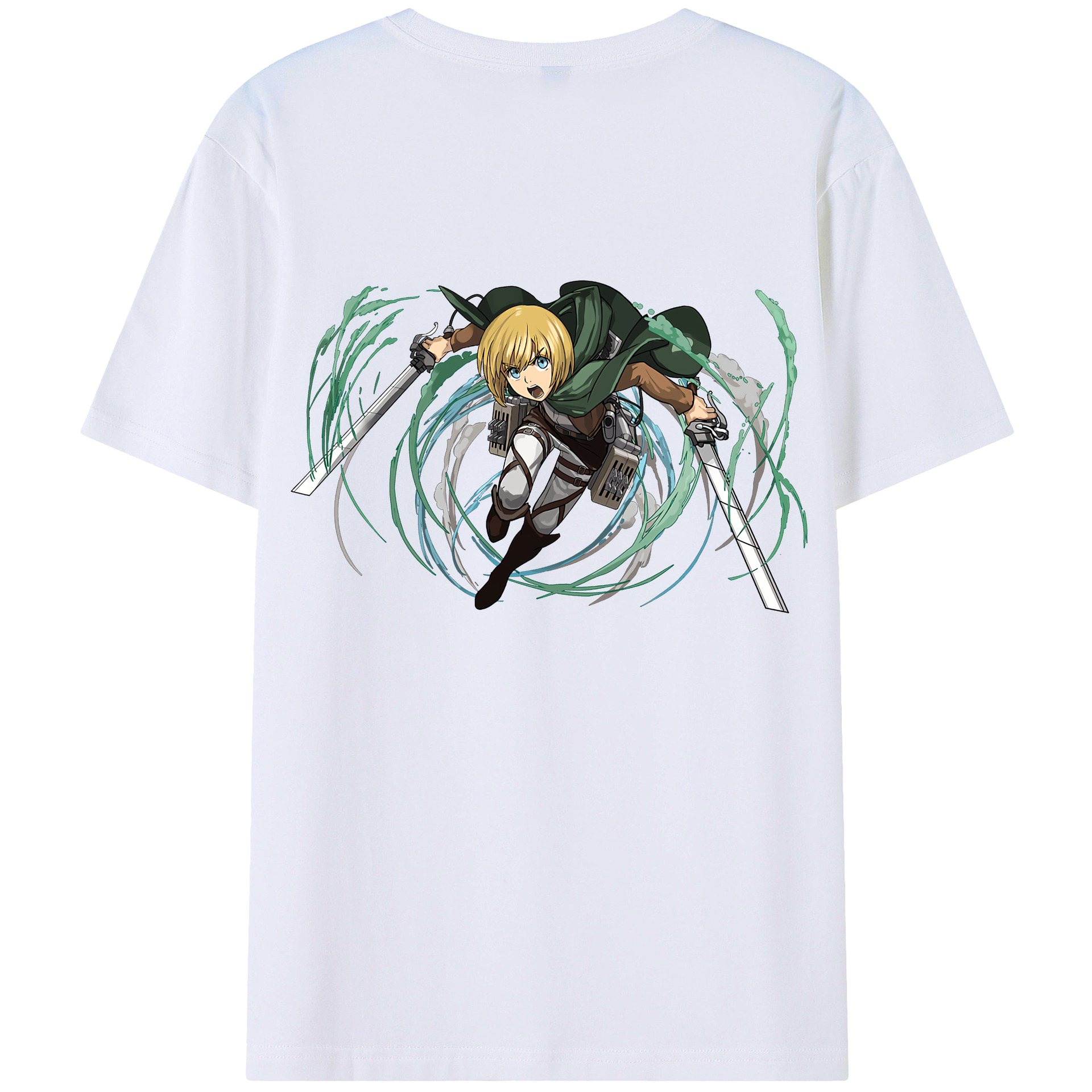 （画像用） 進撃の巨人 アルミン·アルレルト Attack on Titan Armin Arlert 綿100％半袖Tシャツ（背面プリント）