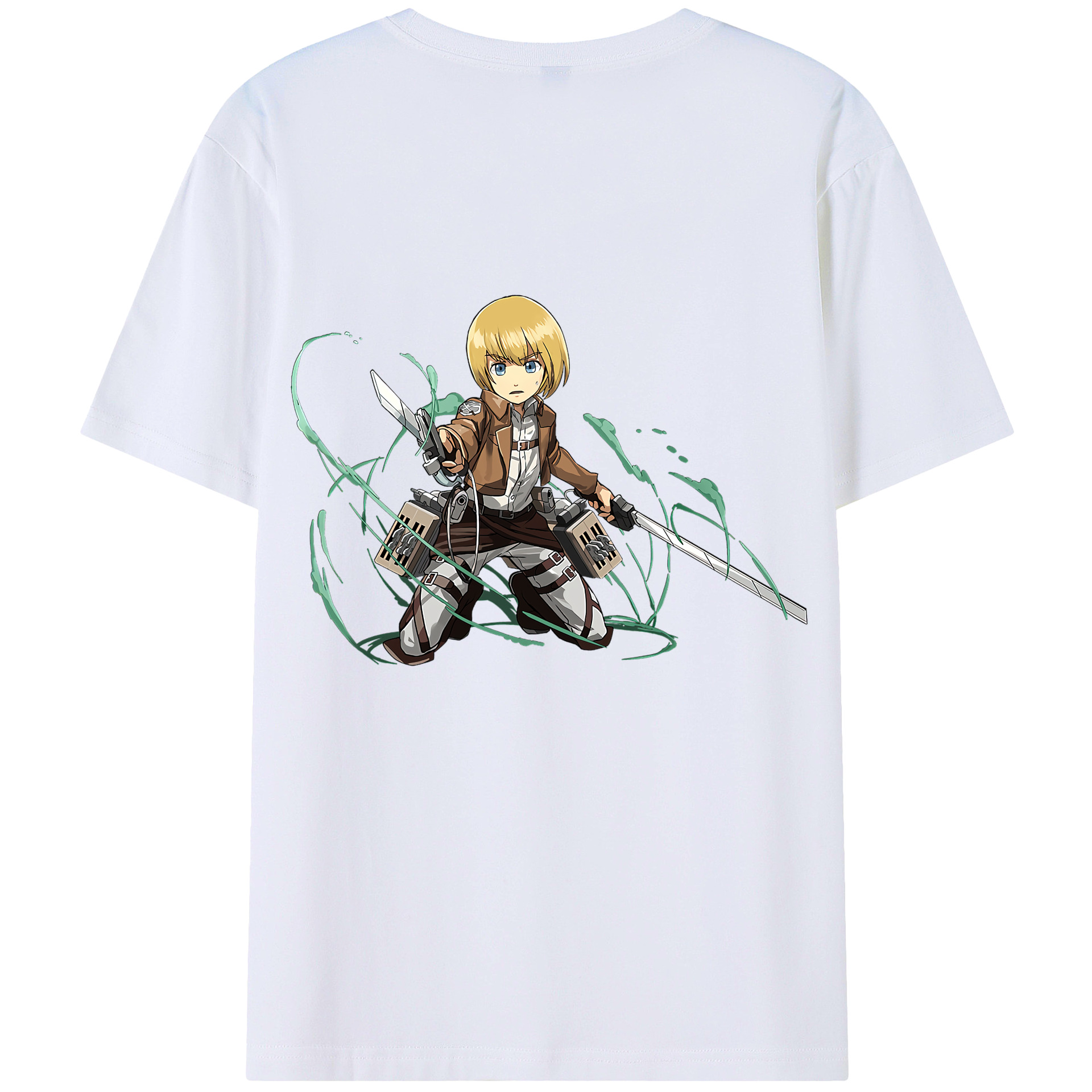 （画像用） 進撃の巨人 アルミン·アルレルト Attack on Titan Armin Arlert 綿100％半袖Tシャツ（背面プリント）