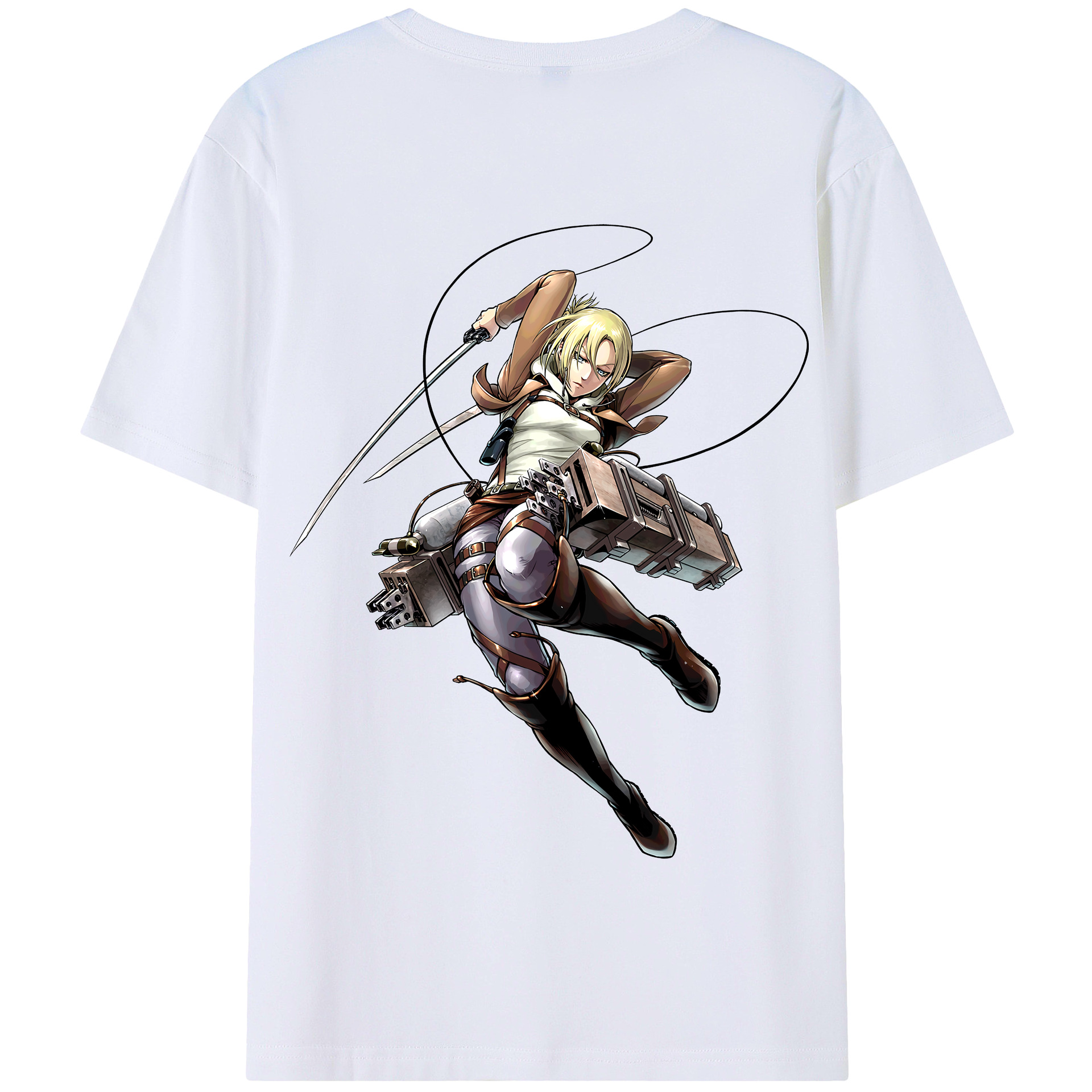 （画像用） 進撃の巨人 アニ・レオンハート Attack on Titan Annie Leonhart 綿100％半袖Tシャツ（背面プリント）