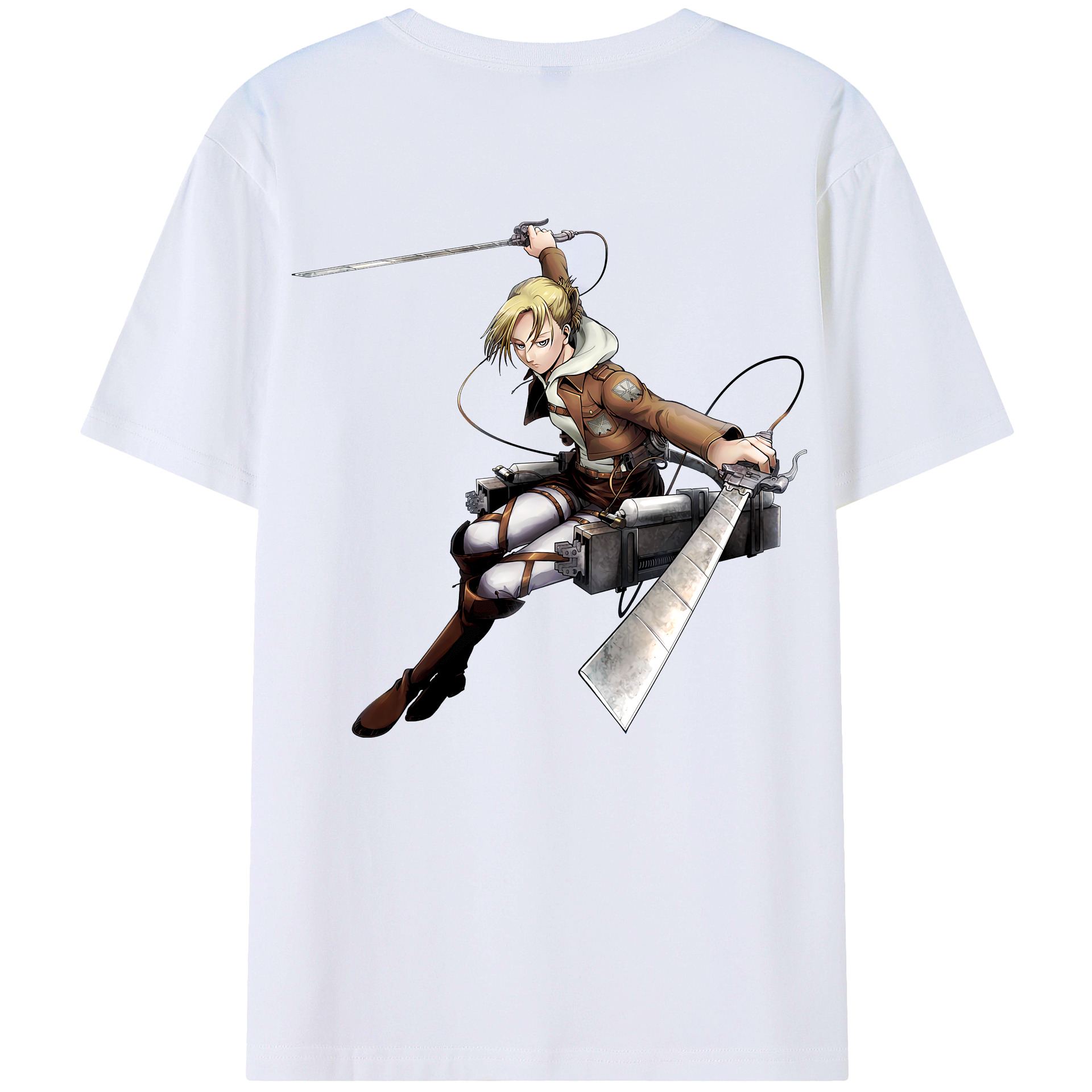 （画像用） 進撃の巨人 アニ・レオンハート Attack on Titan Annie Leonhart 綿100％半袖Tシャツ（背面プリント）