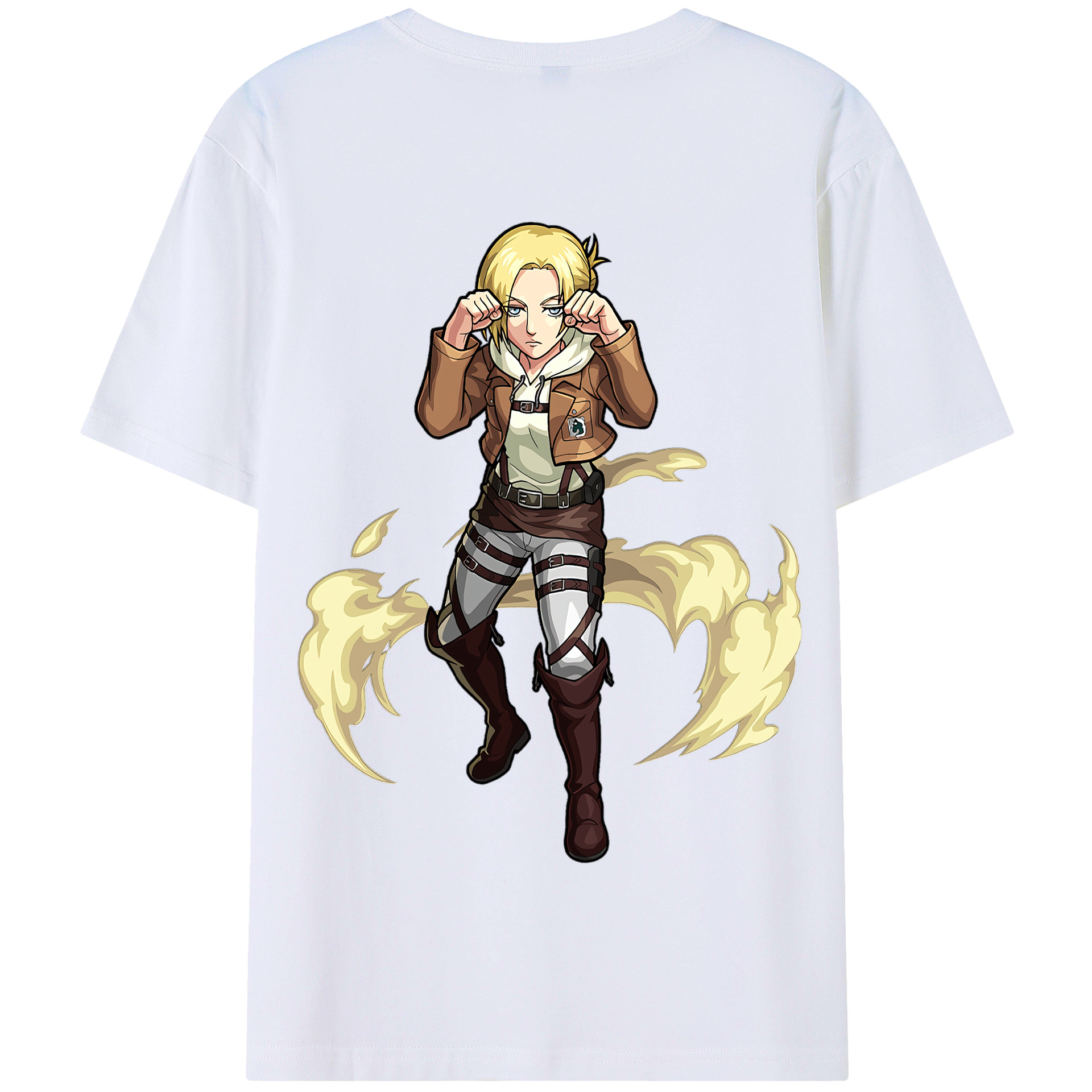 （画像用） 進撃の巨人 アニ・レオンハート Attack on Titan Annie Leonhart 綿100％半袖Tシャツ（背面プリント）