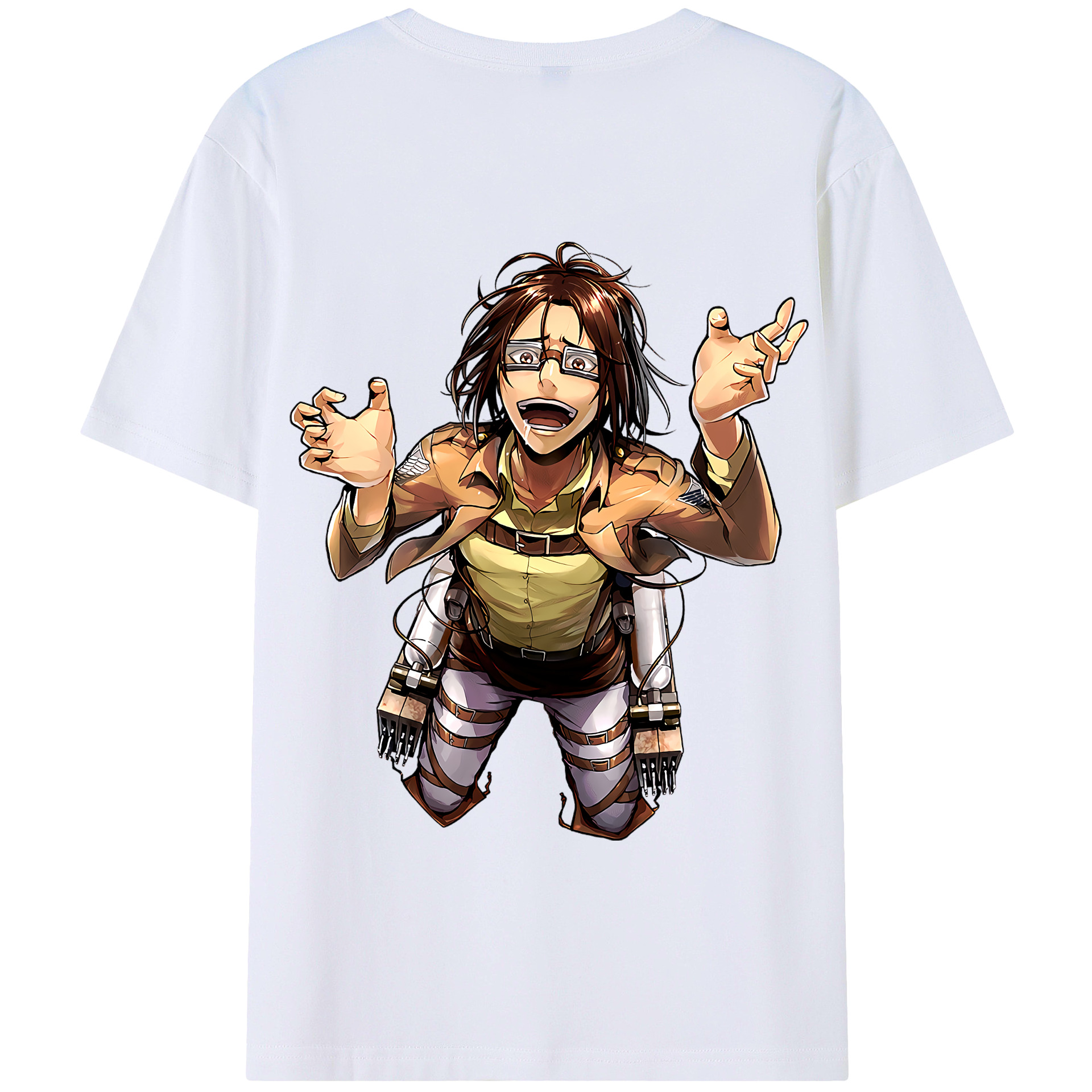 （画像用） 進撃の巨人 ハンジ·ゾエ Attack on Titan Hanji Zoe 綿100％半袖Tシャツ（背面プリント）
