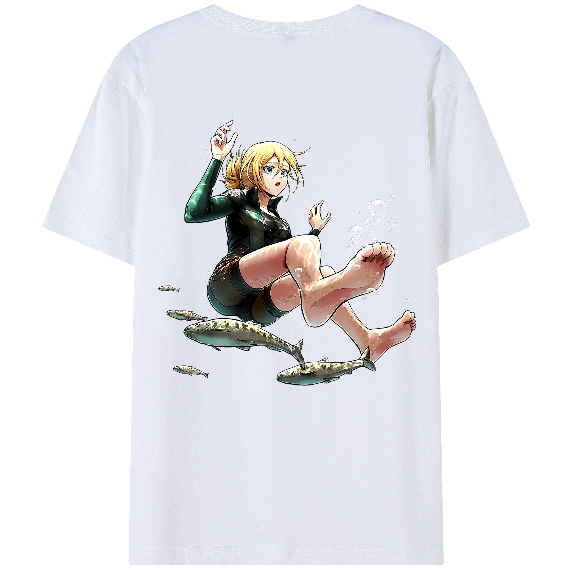 （画像用） 進撃の巨人 クリスタ·レンズ Attack on Titan Christa Lenz 綿100％半袖Tシャツ（背面プリント）