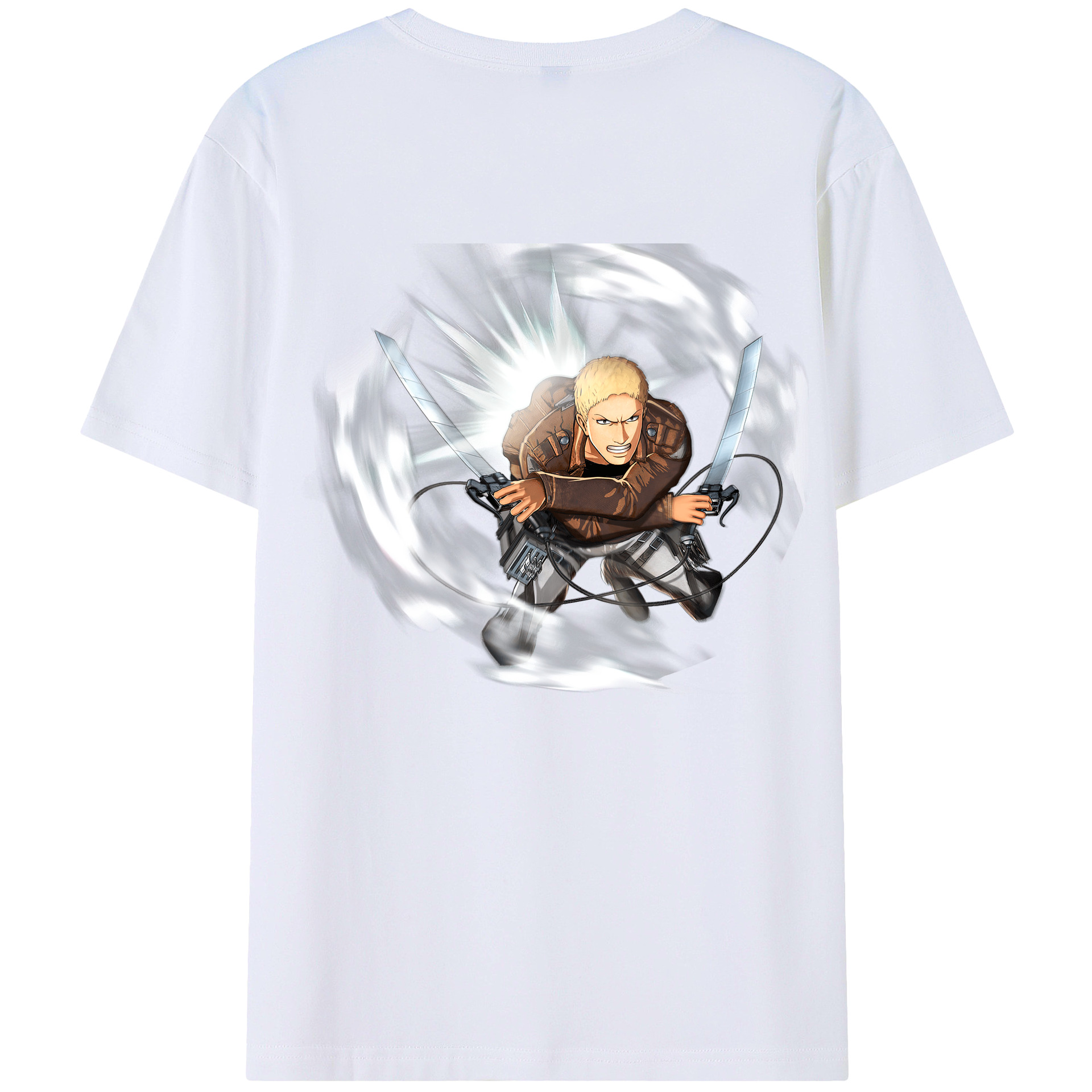 （画像用） 進撃の巨人 ライナー・ブラウン Attack on Titan Reiner Braun 綿100％半袖Tシャツ（背面プリント）