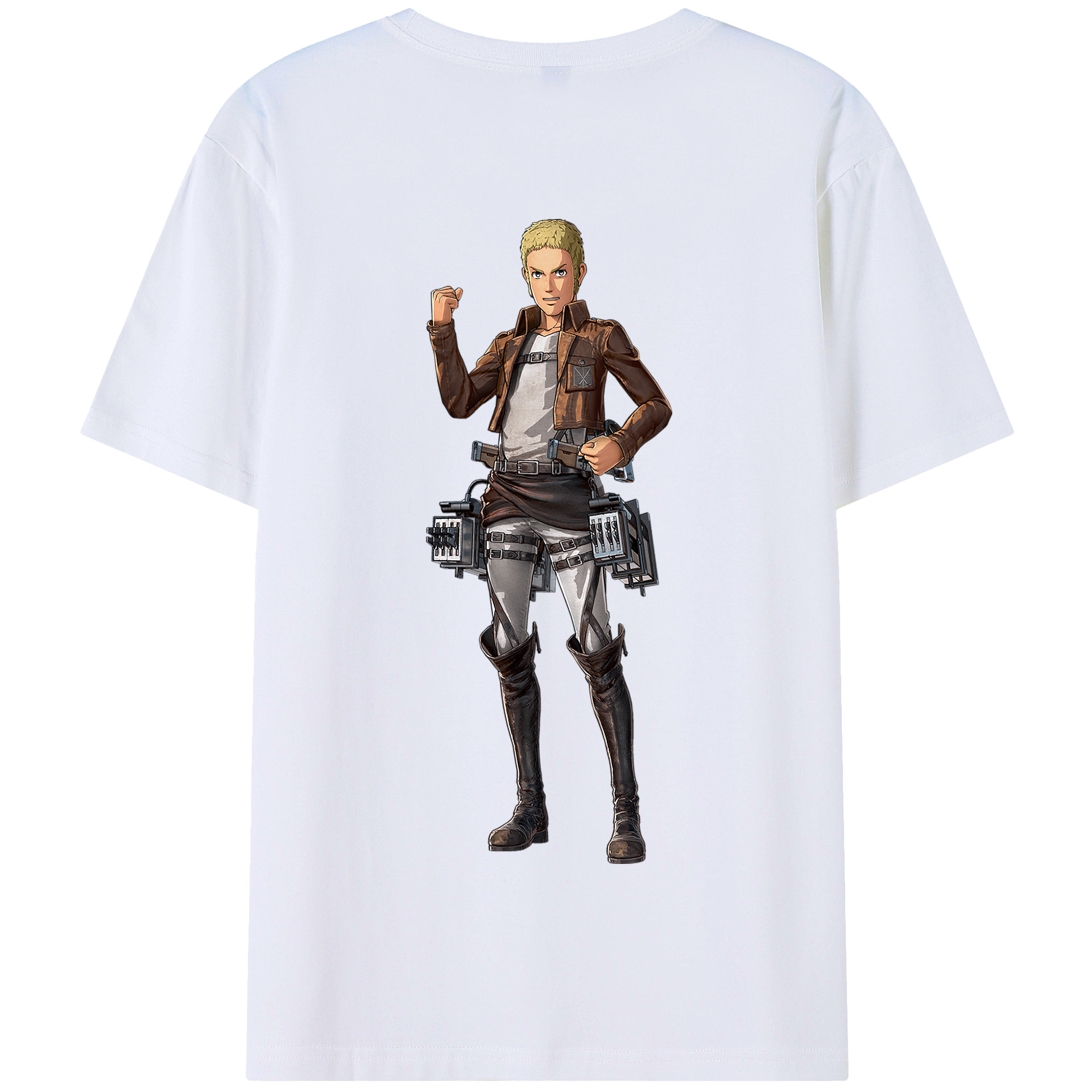 （画像用） 進撃の巨人 ライナー・ブラウン Attack on Titan Reiner Braun 綿100％半袖Tシャツ（背面プリント）