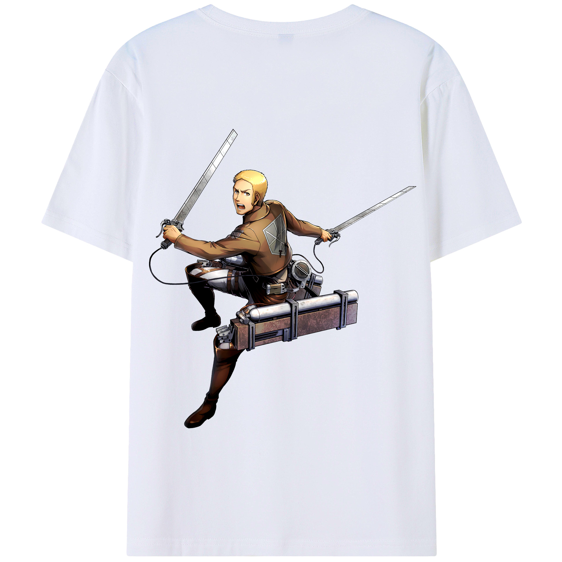 （画像用） 進撃の巨人 ライナー・ブラウン Attack on Titan Reiner Braun 綿100％半袖Tシャツ（背面プリント）