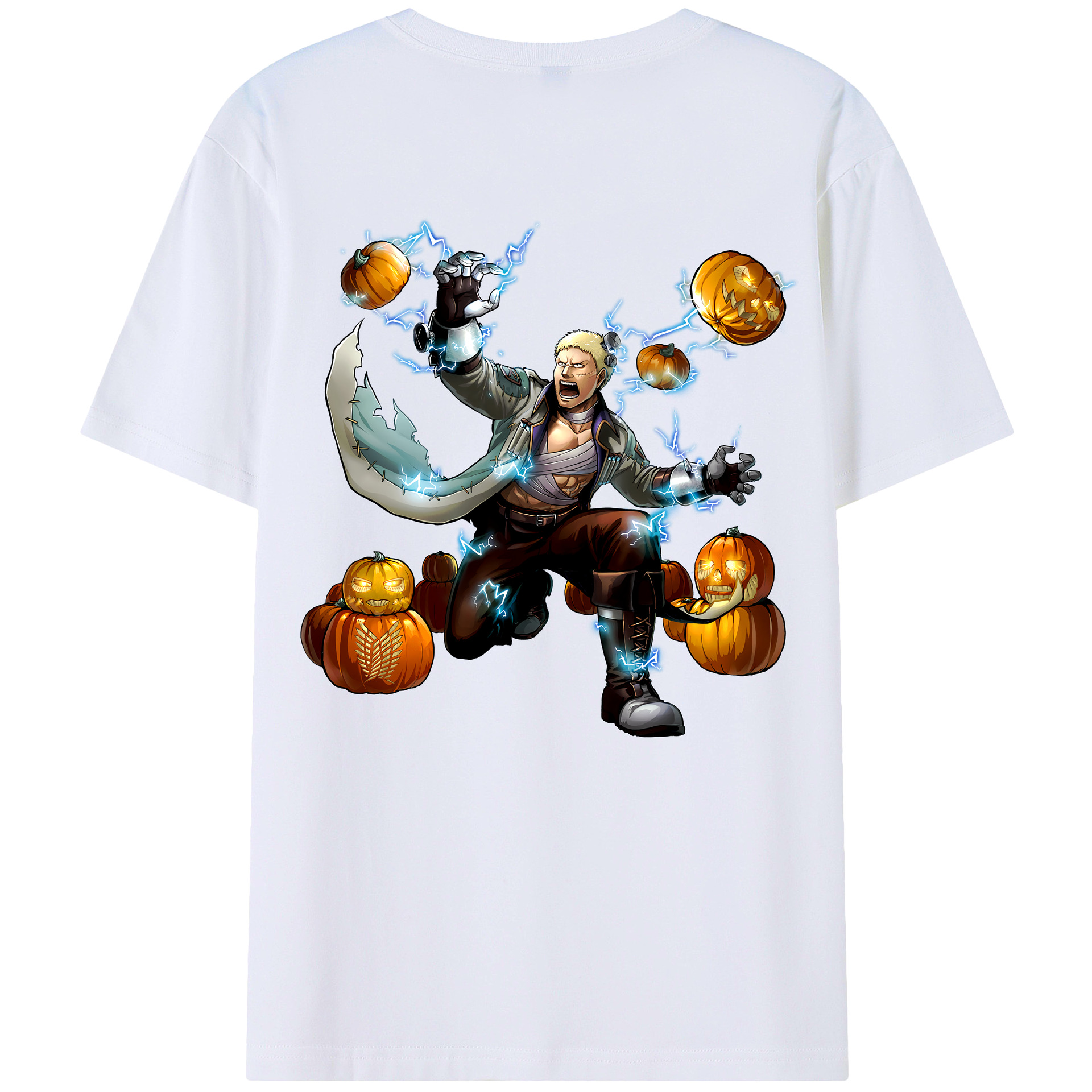 （画像用） 進撃の巨人 ライナー・ブラウン Attack on Titan Reiner Braun 綿100％半袖Tシャツ（背面プリント）