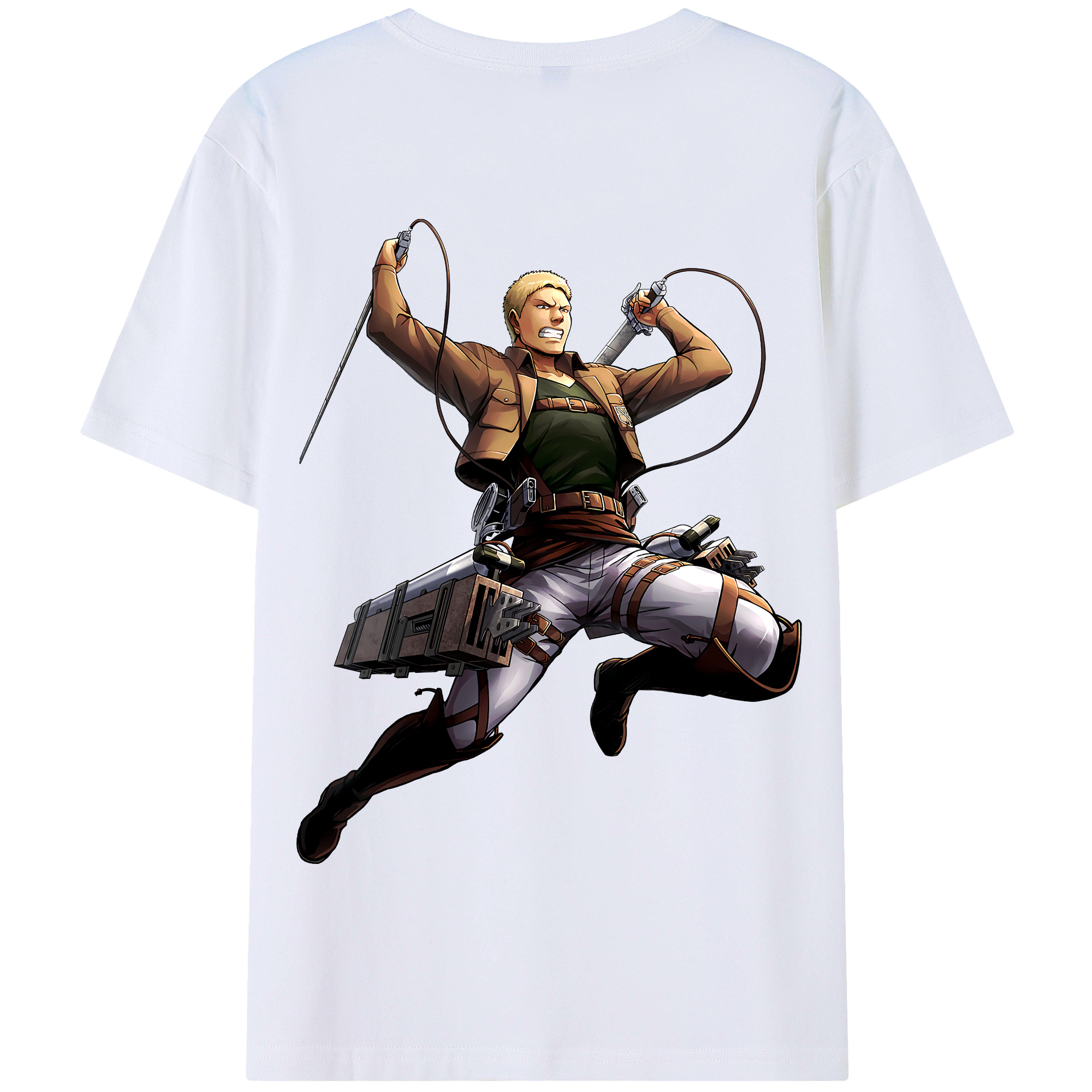 （画像用） 進撃の巨人 ライナー・ブラウン Attack on Titan Reiner Braun 綿100％半袖Tシャツ（背面プリント）