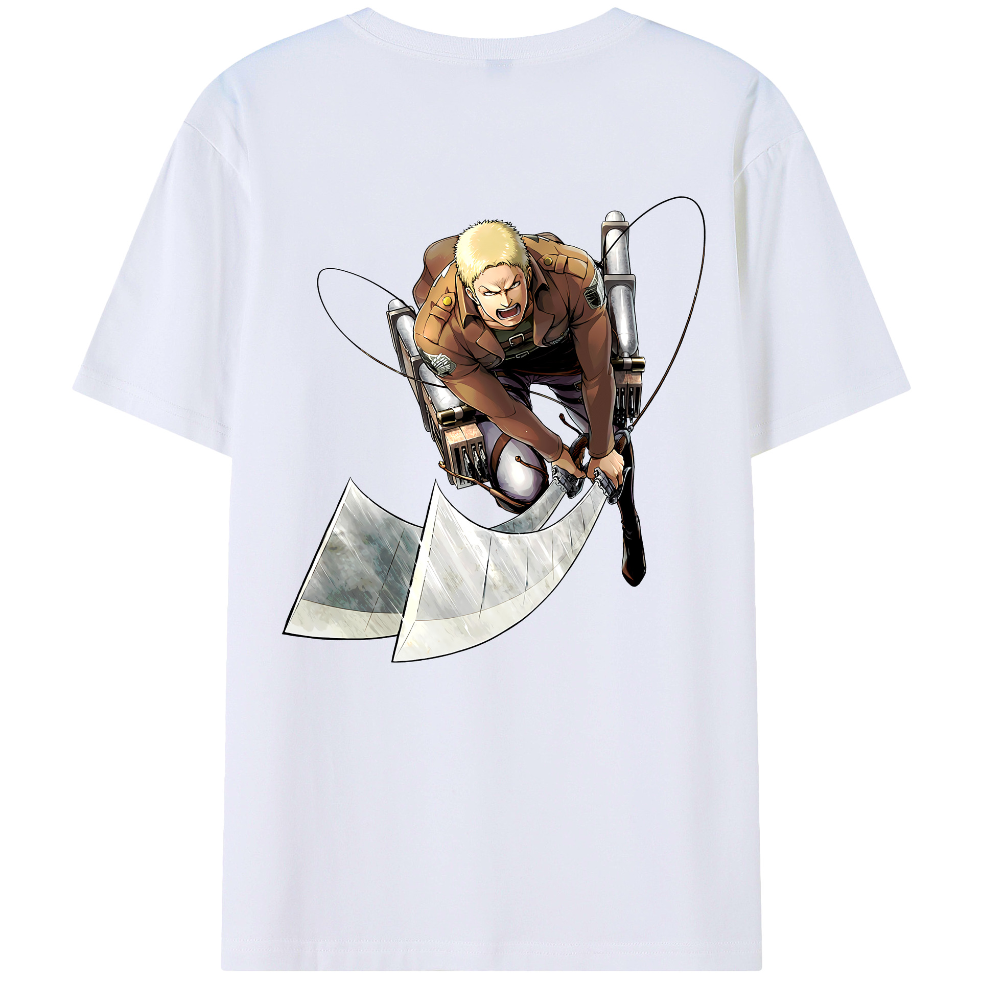 （画像用） 進撃の巨人 ライナー・ブラウン Attack on Titan Reiner Braun 綿100％半袖Tシャツ（背面プリント）