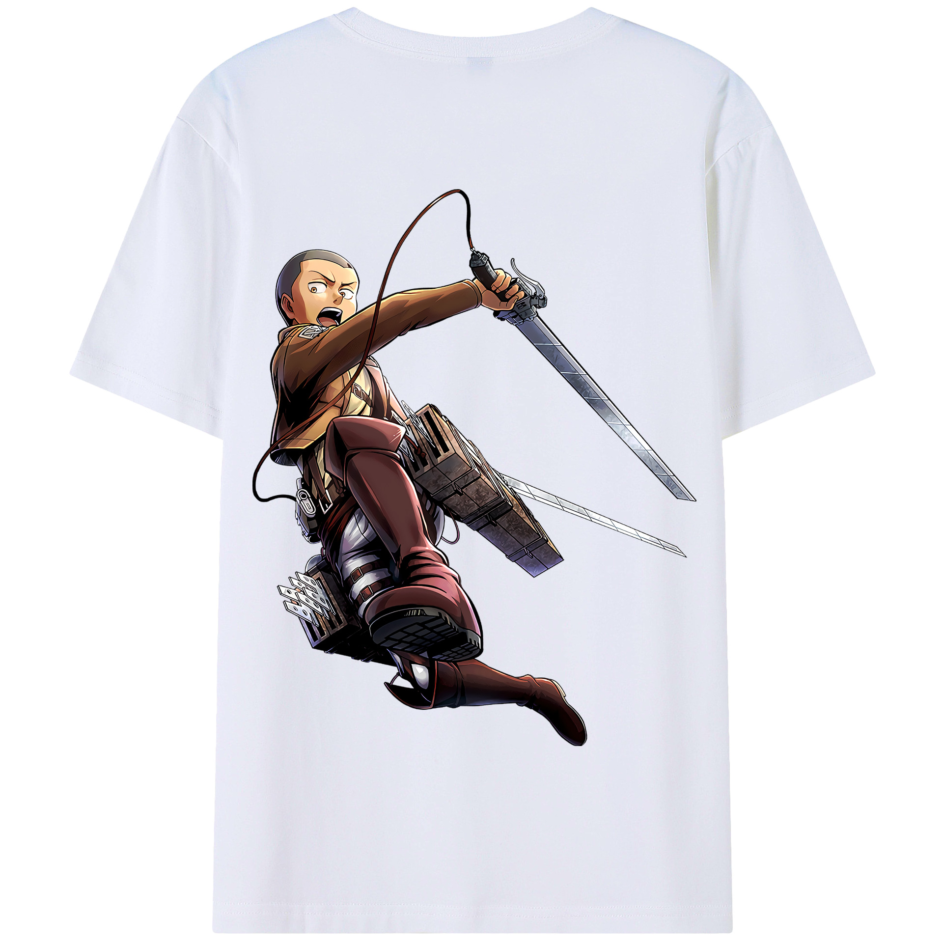 （画像用） 進撃の巨人 コニー·スプリンガー Attack on Titan Connie Springer 綿100％半袖Tシャツ（背面プリント）
