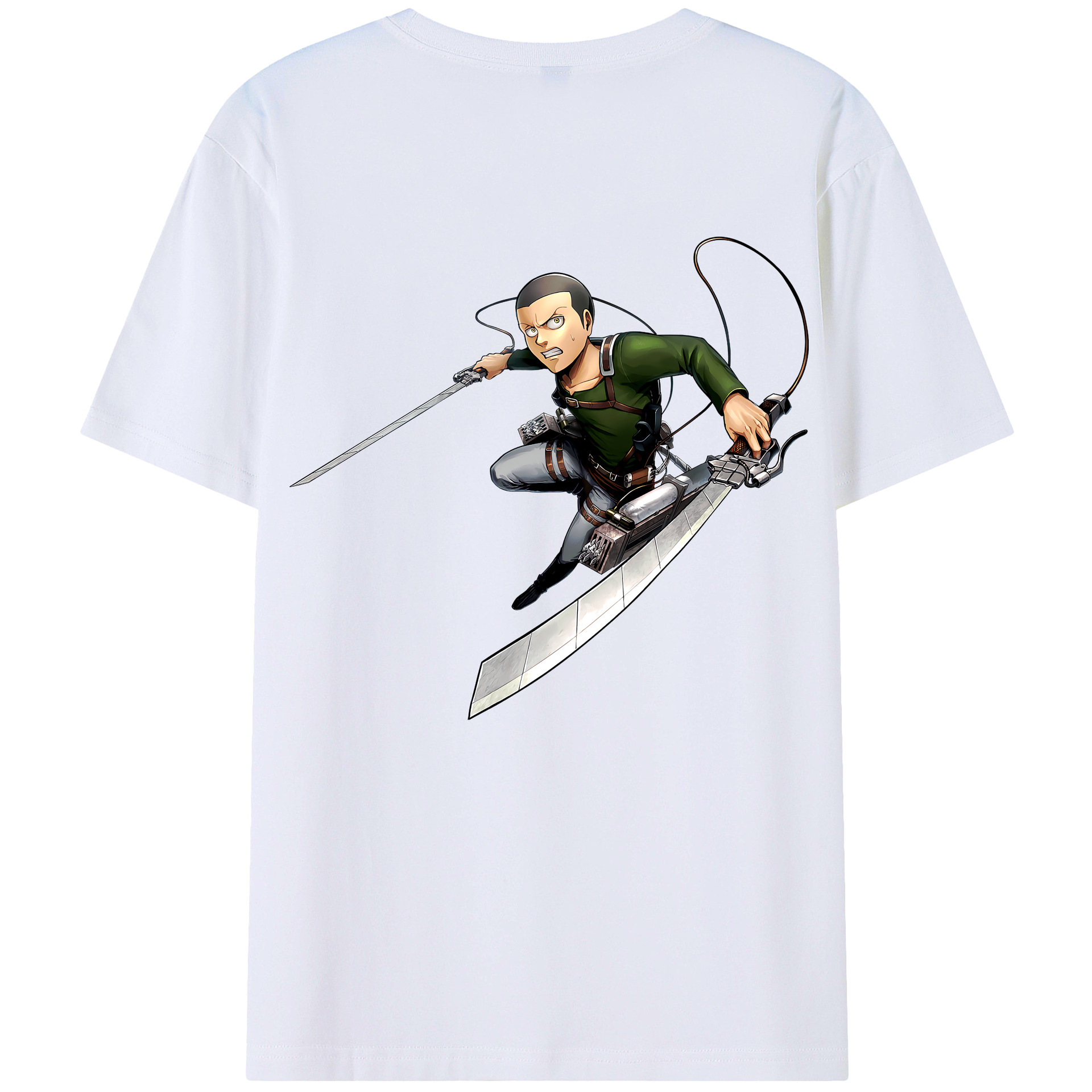 （画像用） 進撃の巨人 コニー·スプリンガー Attack on Titan Connie Springer 綿100％半袖Tシャツ（背面プリント）