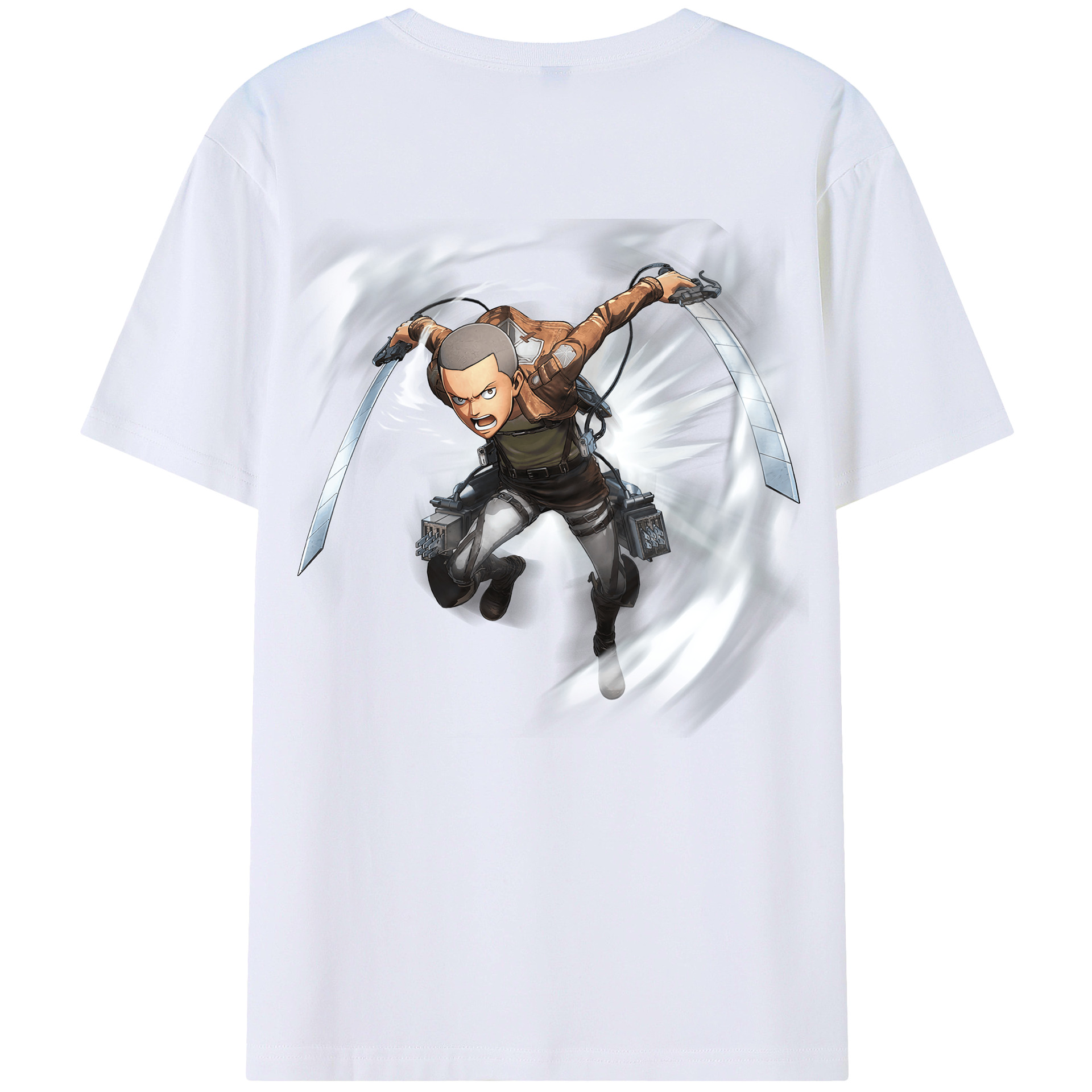 （画像用） 進撃の巨人 コニー·スプリンガー Attack on Titan Connie Springer 綿100％半袖Tシャツ（背面プリント）