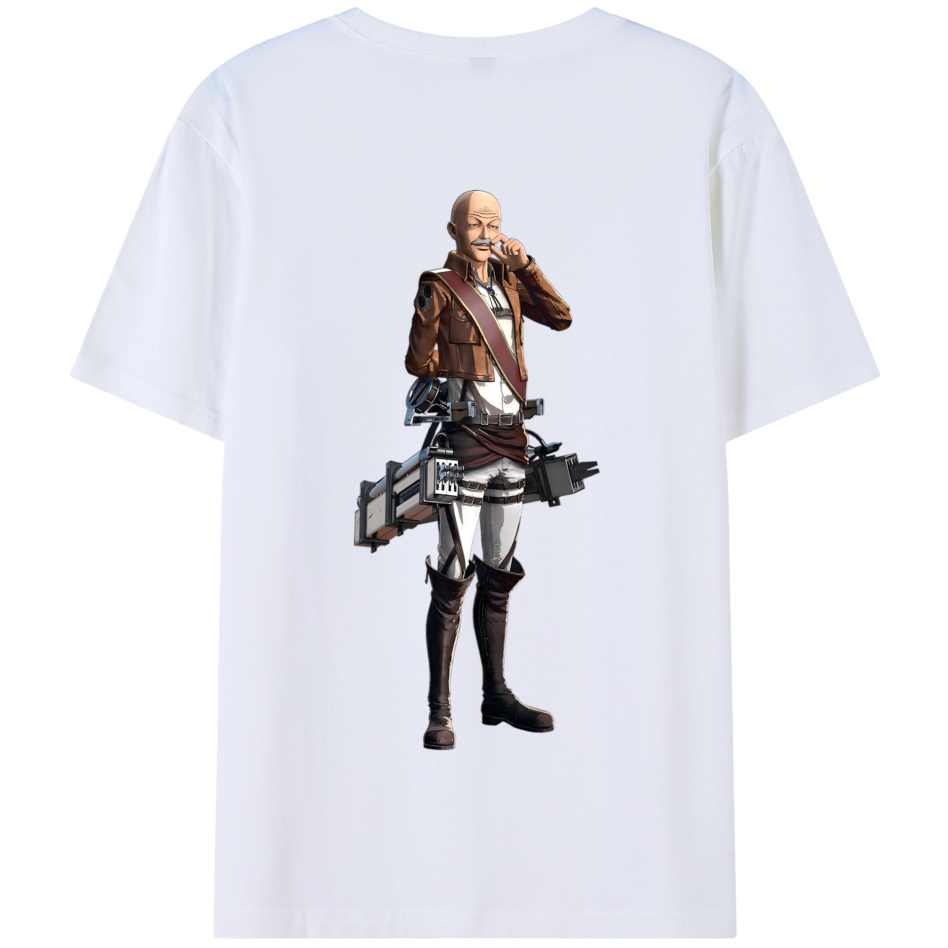 （画像用） 進撃の巨人 ドット·ピクシス Attack on Titan Dot Pixis 綿100％半袖Tシャツ（背面プリント）