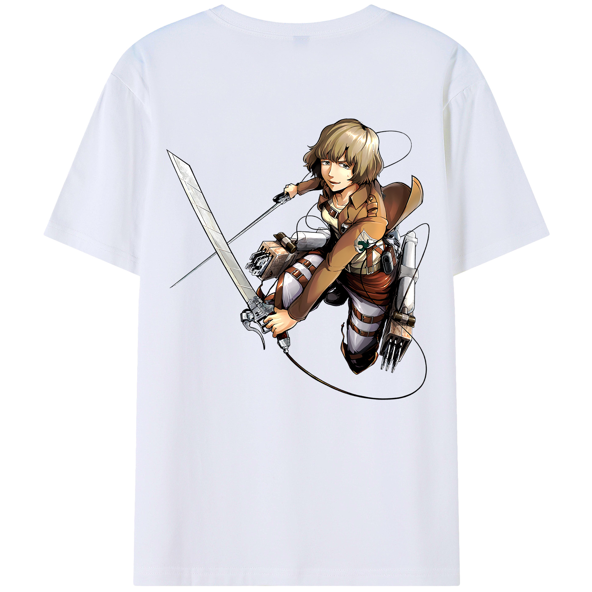 （画像用） 進撃の巨人 ヒツチ Attack on Titan Hitch 綿100％半袖Tシャツ（背面プリント）