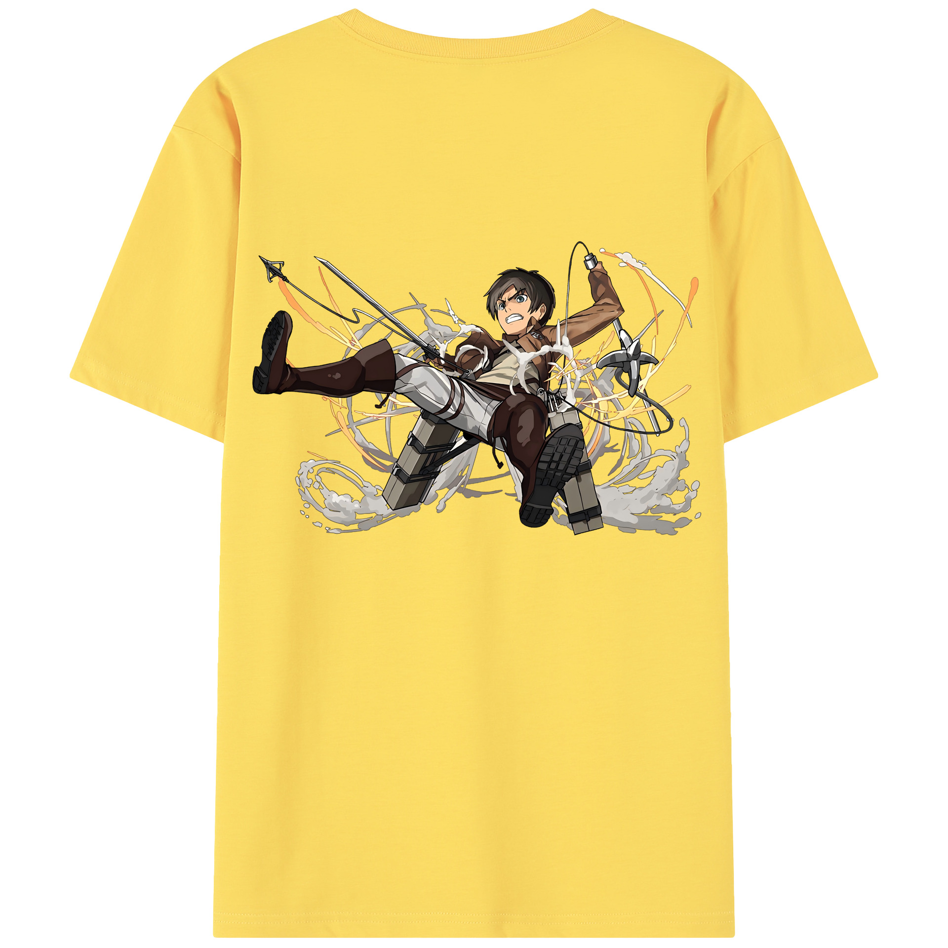 （画像用） 進撃の巨人 エレン･イェーガー Attack on Titan Eren Jäger 綿100％半袖Tシャツ（背面プリント）