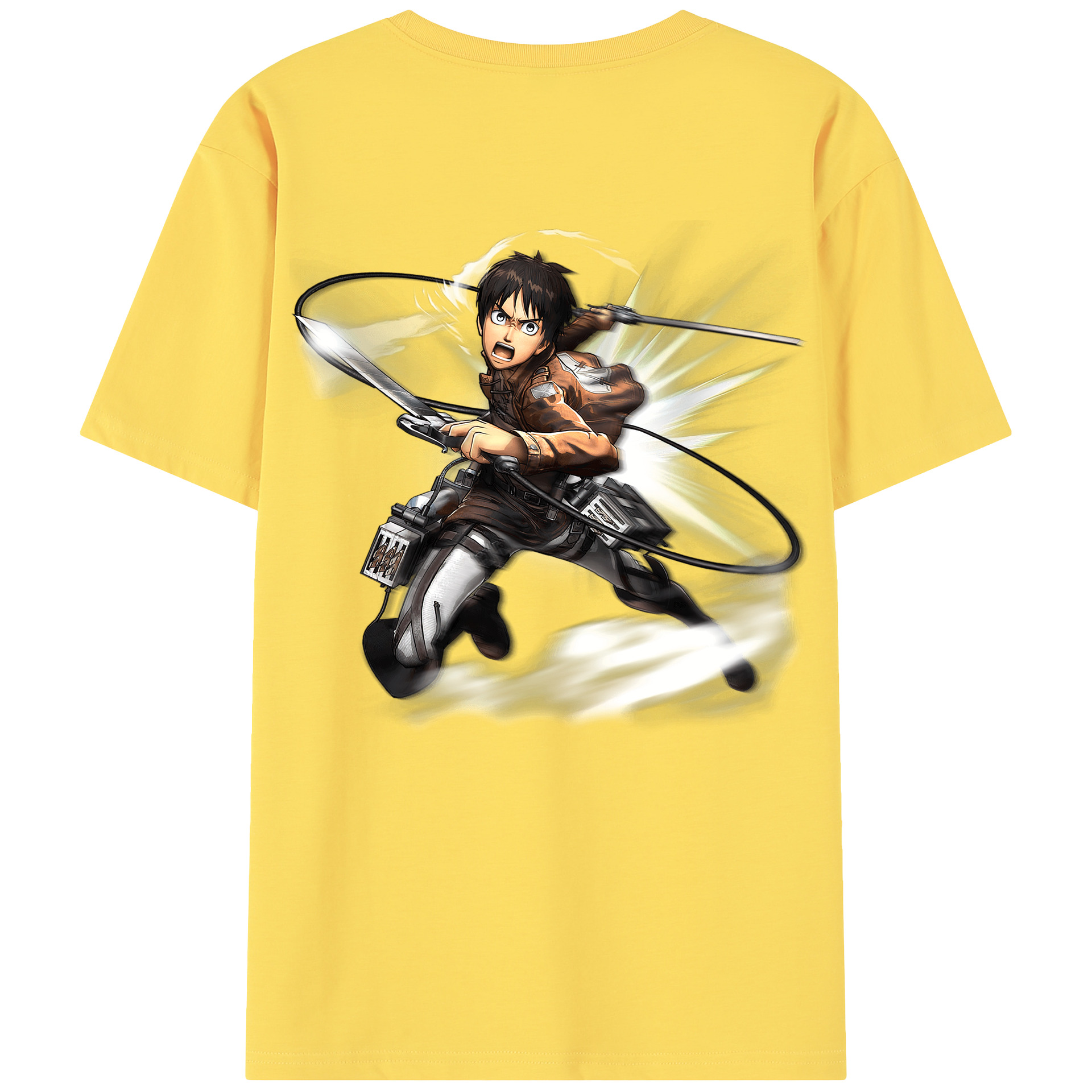 （画像用） 進撃の巨人 エレン･イェーガー Attack on Titan Eren Jäger 綿100％半袖Tシャツ（背面プリント）