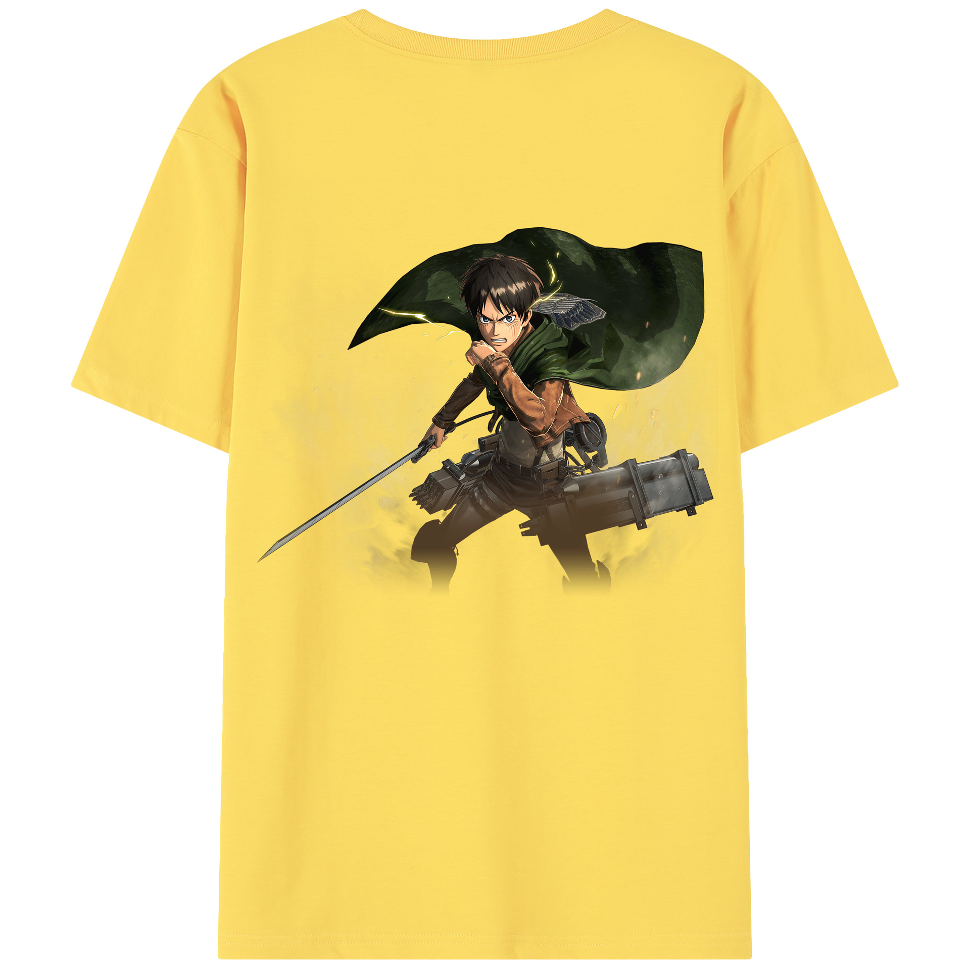 （画像用） 進撃の巨人 エレン･イェーガー Attack on Titan Eren Jäger 綿100％半袖Tシャツ（背面プリント）