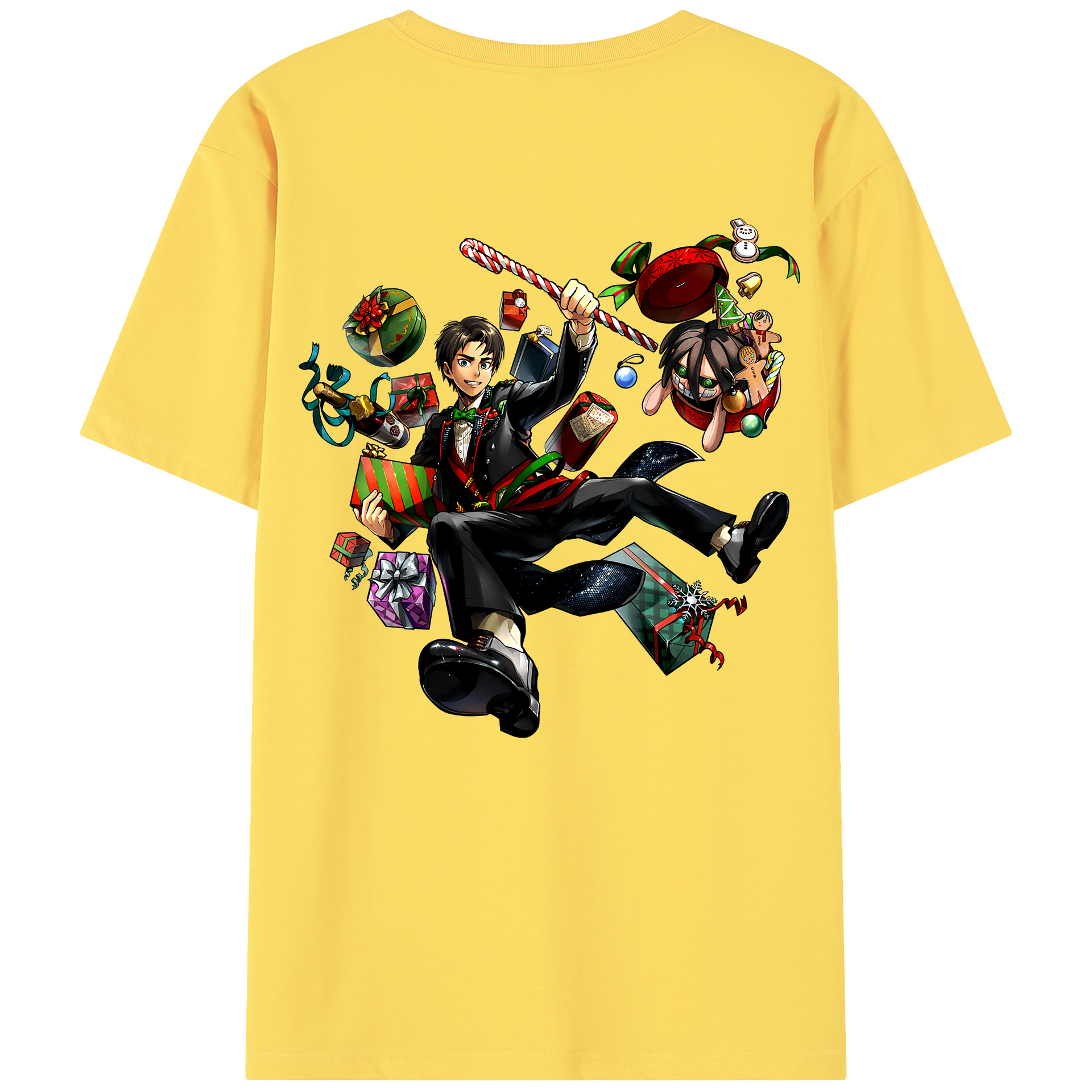 （画像用） 進撃の巨人 エレン･イェーガー Attack on Titan Eren Jäger 綿100％半袖Tシャツ（背面プリント）