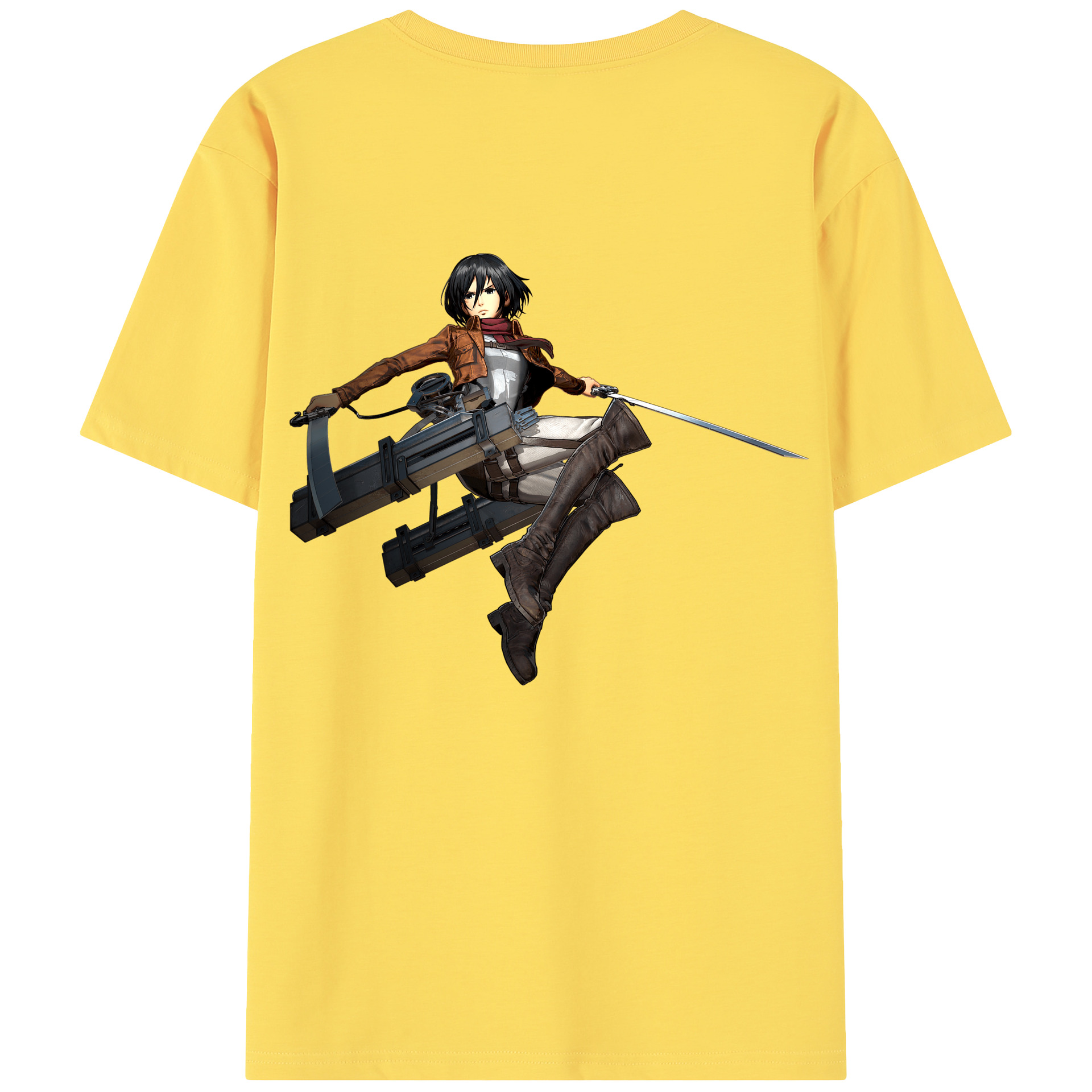 （画像用） 進撃の巨人 ミカサ·アッカーマン Attack on Titan Mikasa Ackerman 綿100％半袖Tシャツ（背面プリント）