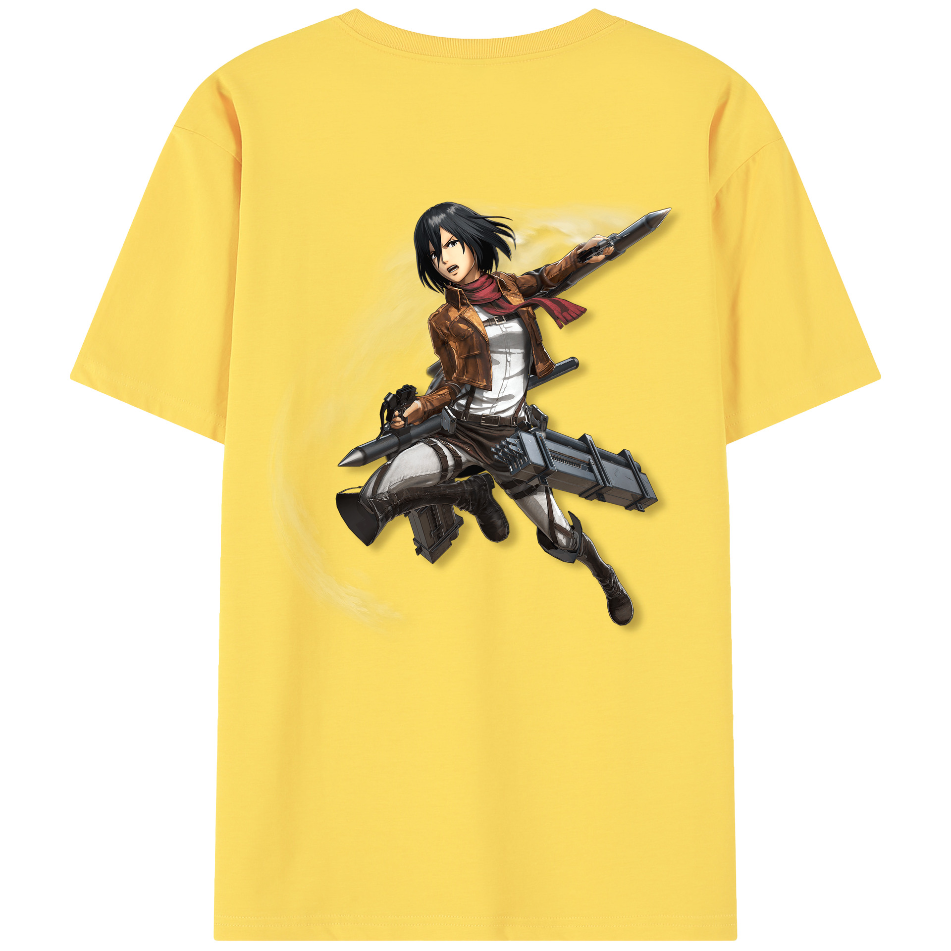 （画像用） 進撃の巨人 ミカサ·アッカーマン Attack on Titan Mikasa Ackerman 綿100％半袖Tシャツ（背面プリント）