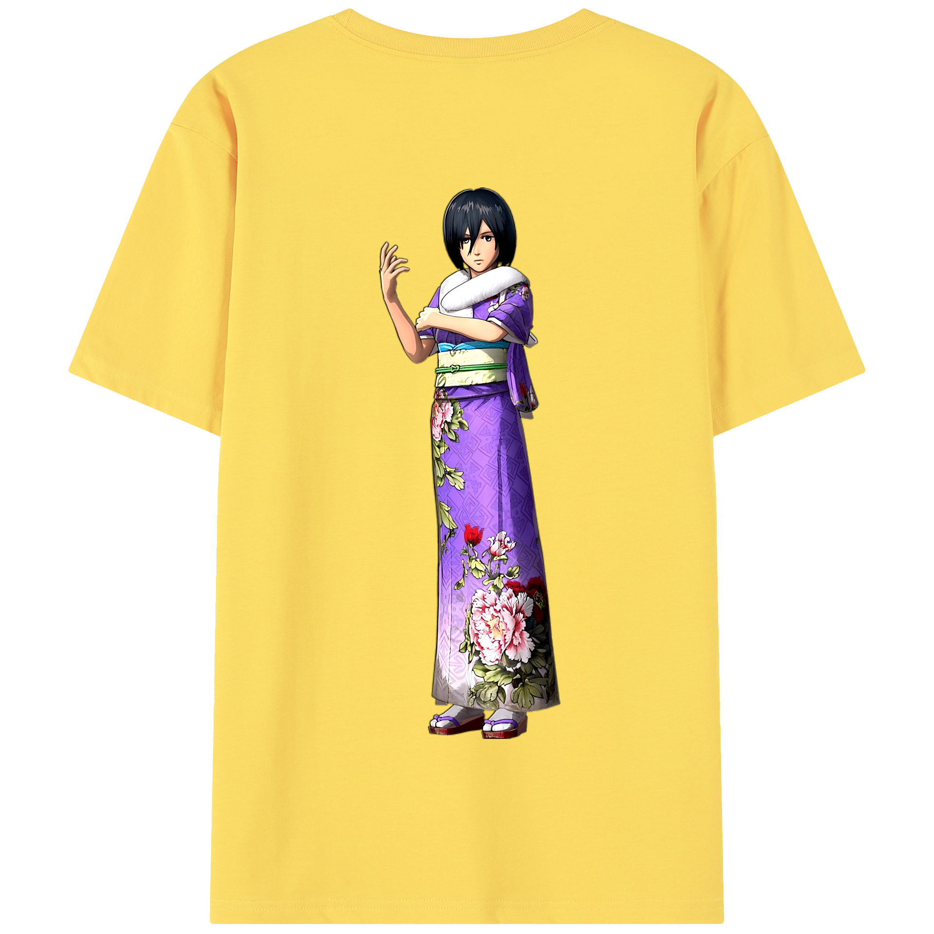 （画像用） 進撃の巨人 ミカサ·アッカーマン Attack on Titan Mikasa Ackerman 綿100％半袖Tシャツ（背面プリント）