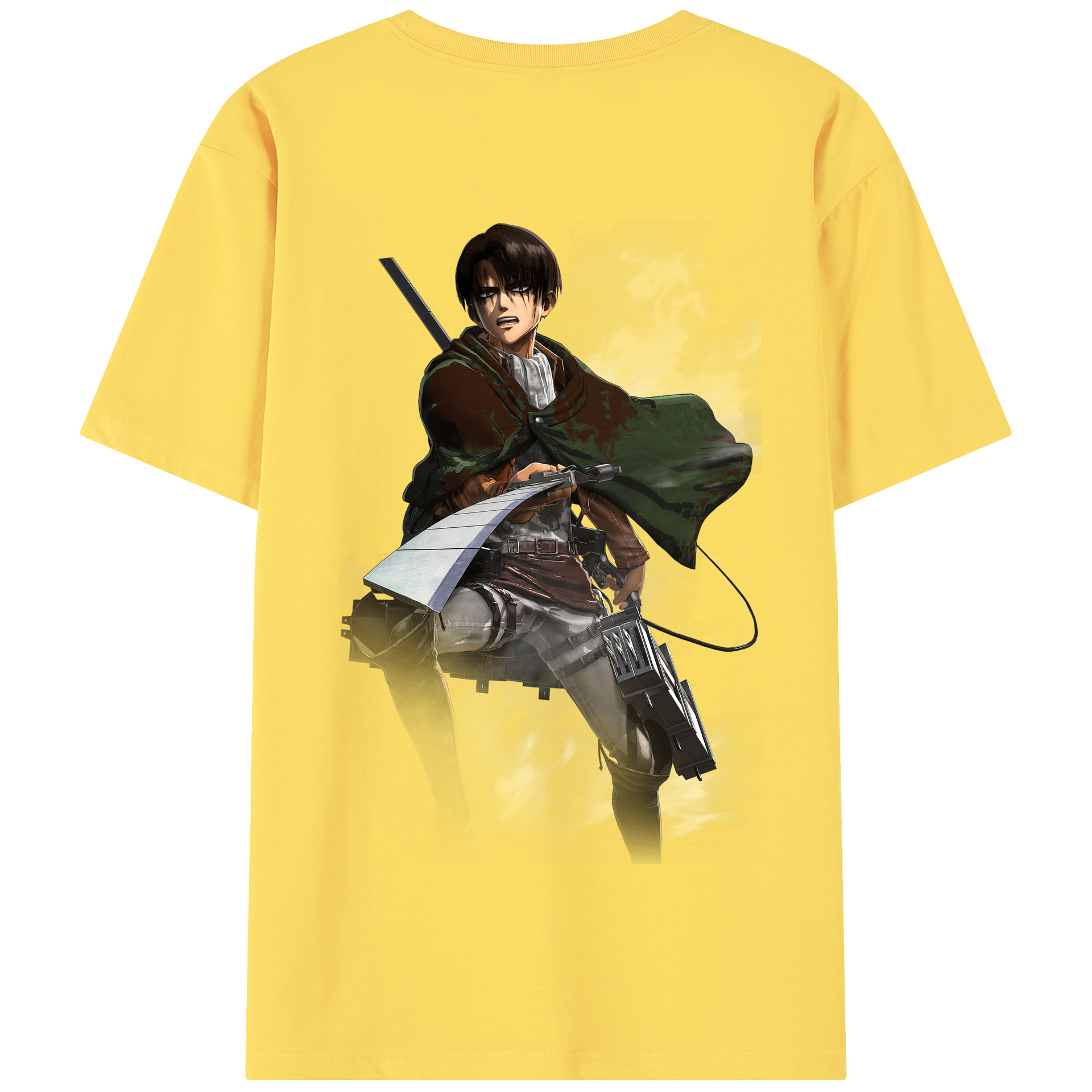（画像用） 進撃の巨人 リヴァイ·アッカーマン Attack on Titan Levi Ackerman 綿100％半袖Tシャツ（背面プリント）