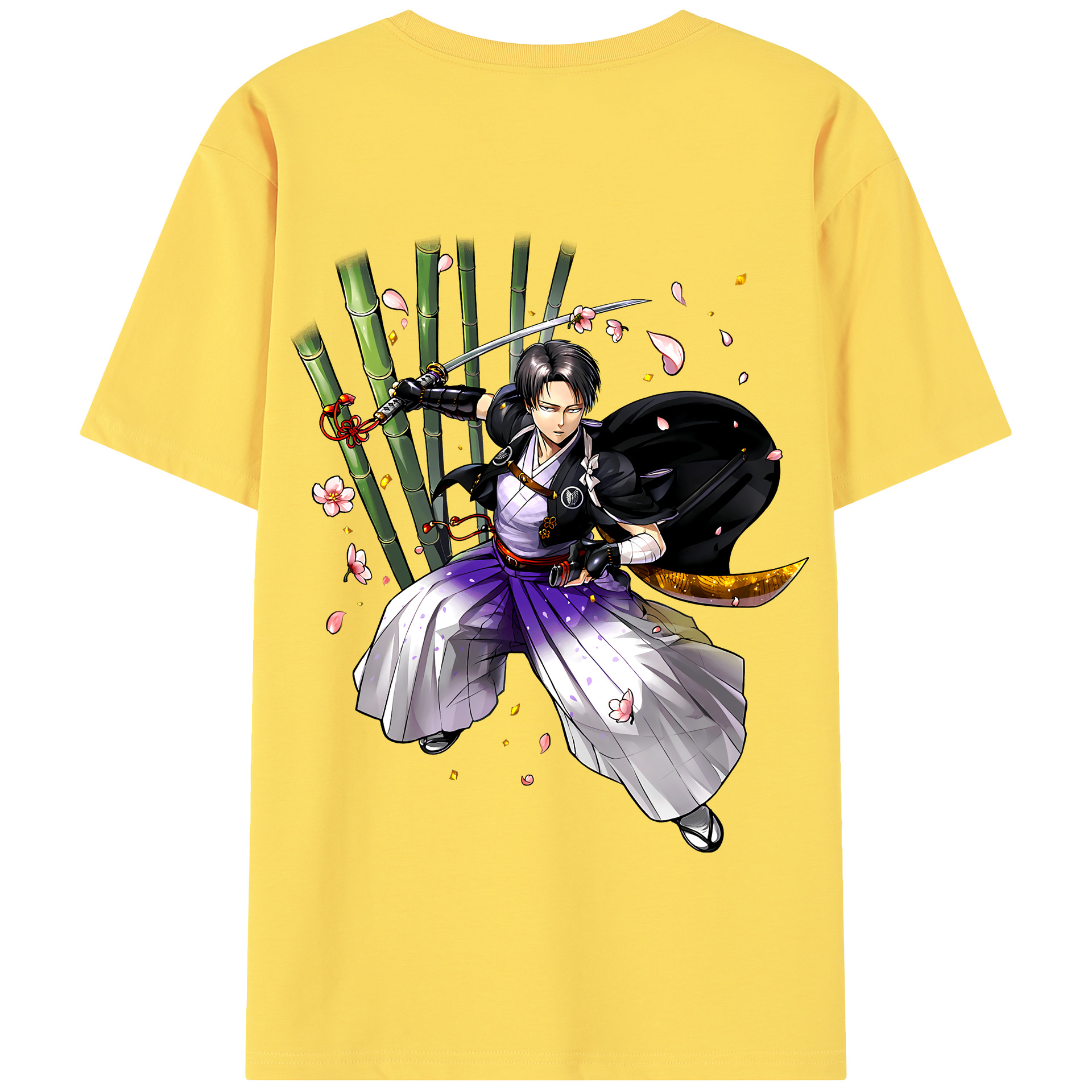 （画像用） 進撃の巨人 リヴァイ·アッカーマン Attack on Titan Levi Ackerman 綿100％半袖Tシャツ（背面プリント）