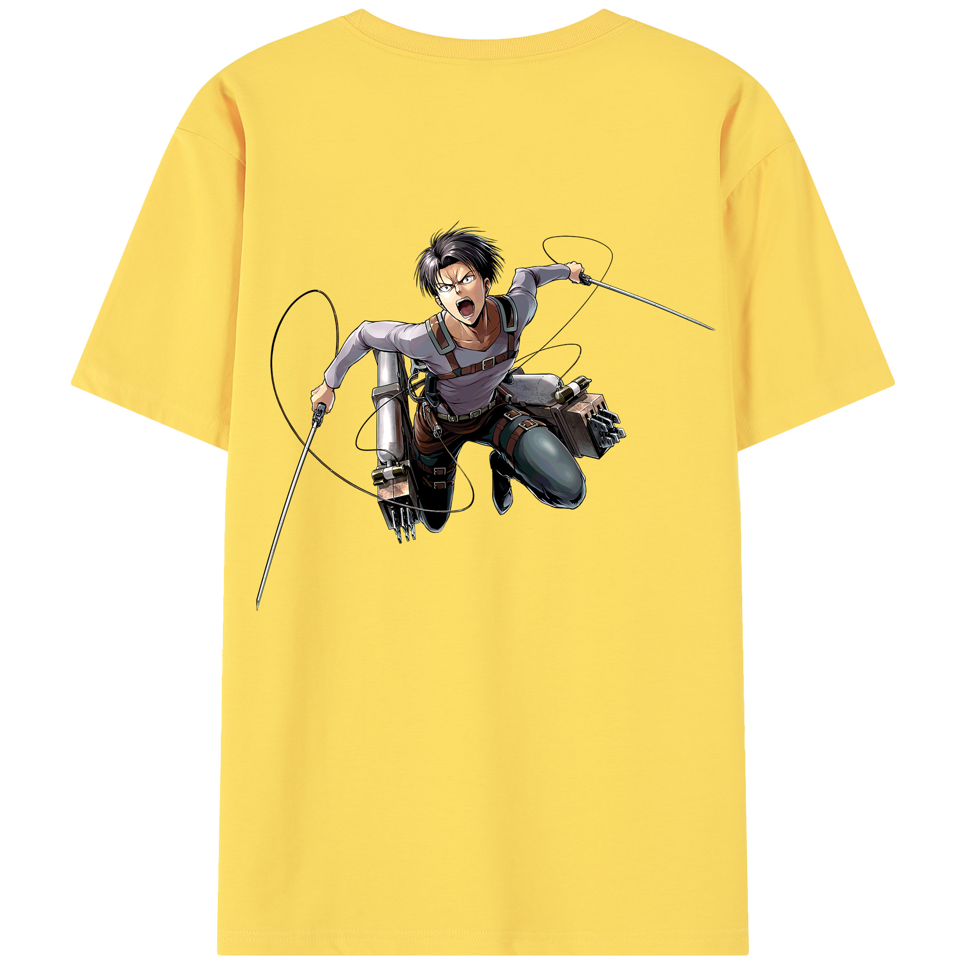 （画像用） 進撃の巨人 リヴァイ·アッカーマン Attack on Titan Levi Ackerman 綿100％半袖Tシャツ（背面プリント）